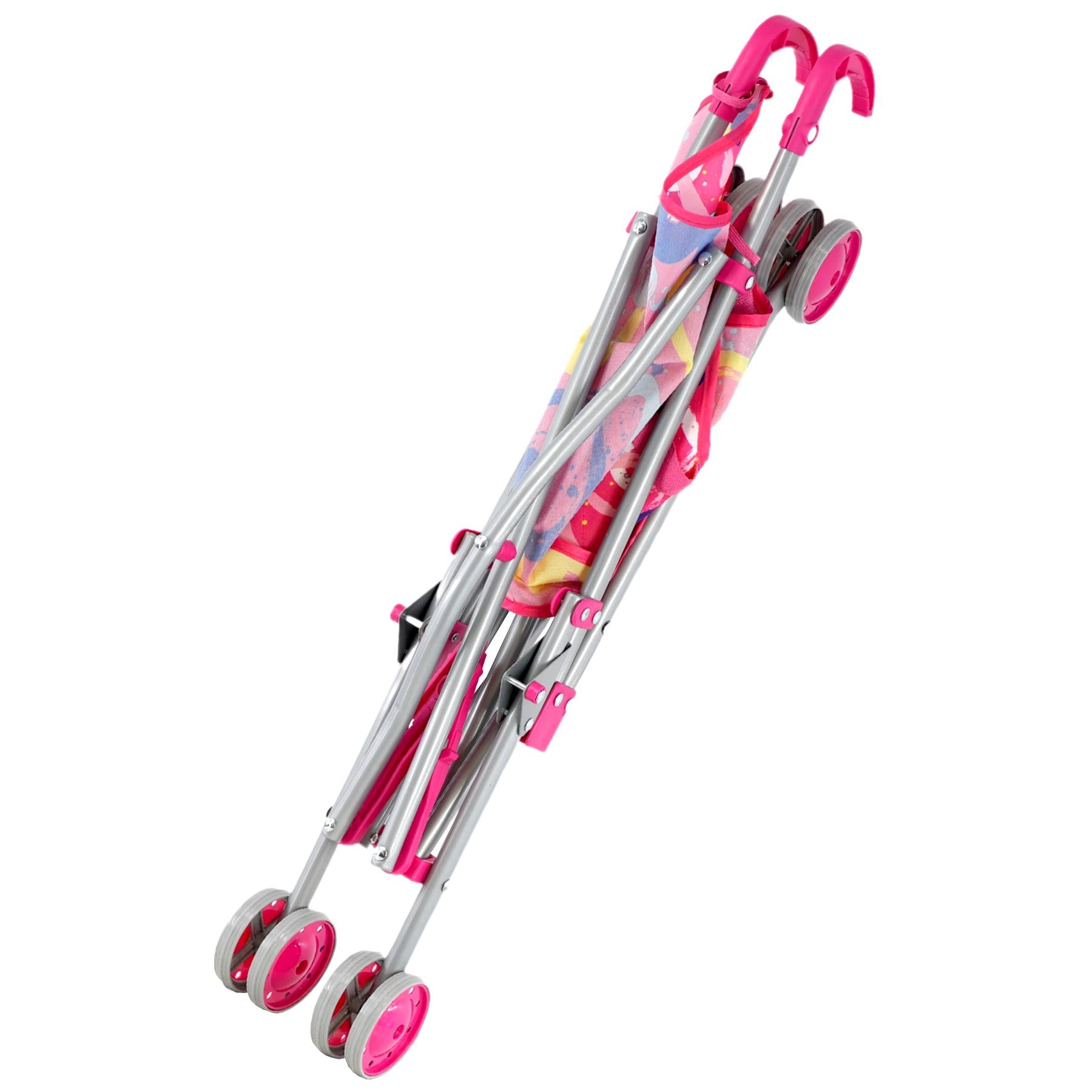 Baby Doll Pink Foldable Stroller by BiBi Doll - The Magic Toy Shop