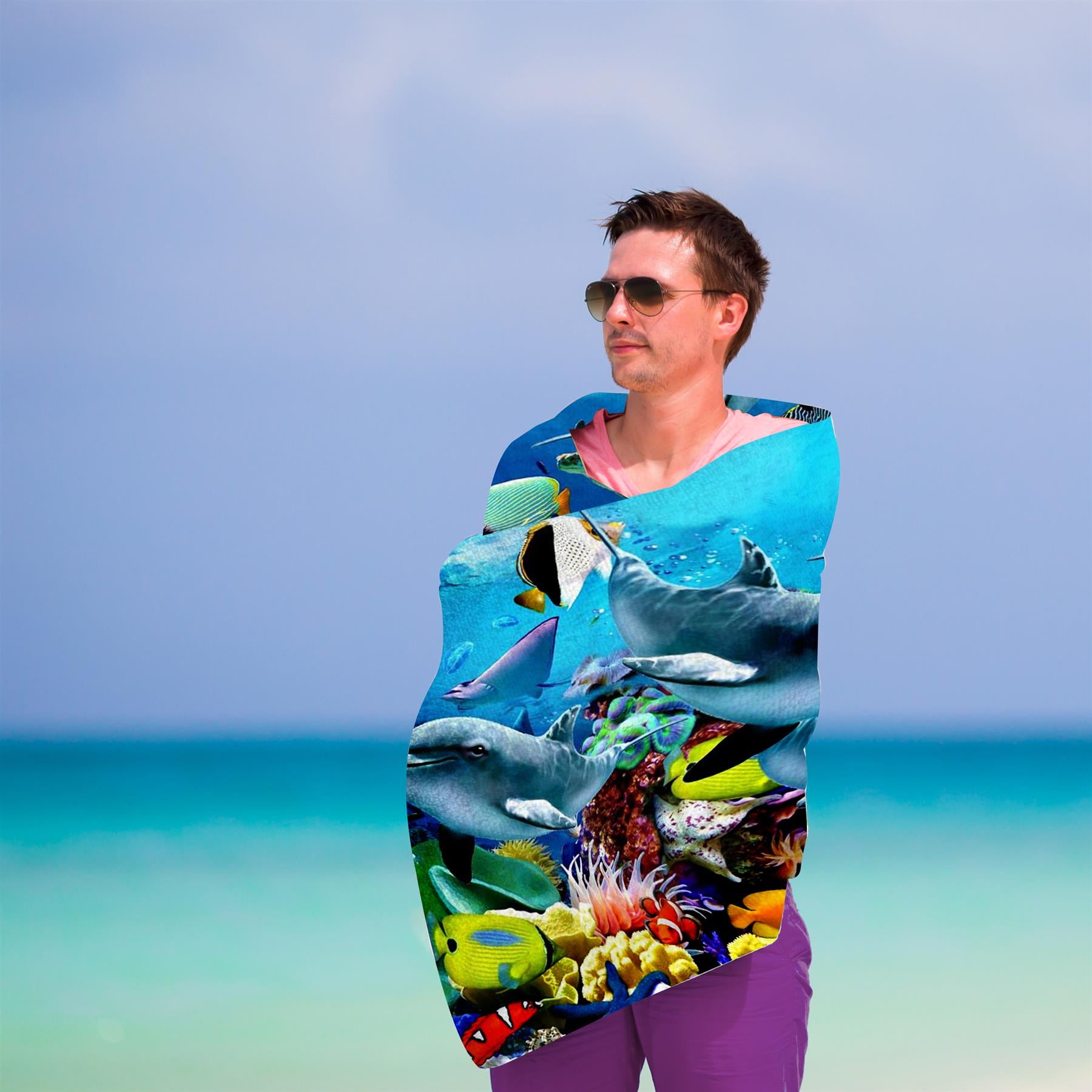 Dolphins Design Large Towel by GEEZY - The Magic Toy Shop