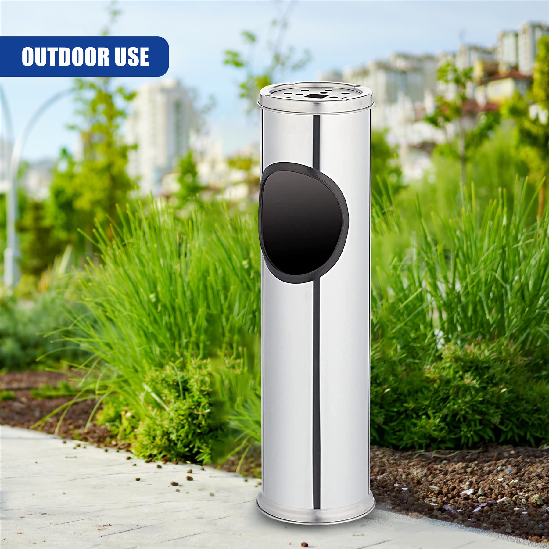 Stainless Steel Bin with Ashtray by Geezy - The Magic Toy Shop