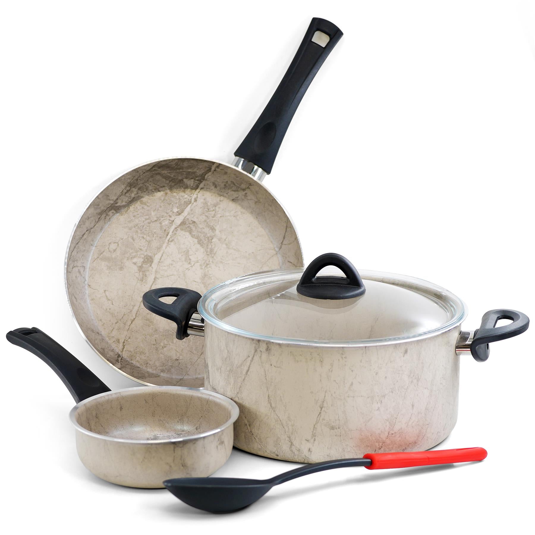 Cream 5 pc Non-Stick Pots and Pans Set by Geezy - The Magic Toy Shop