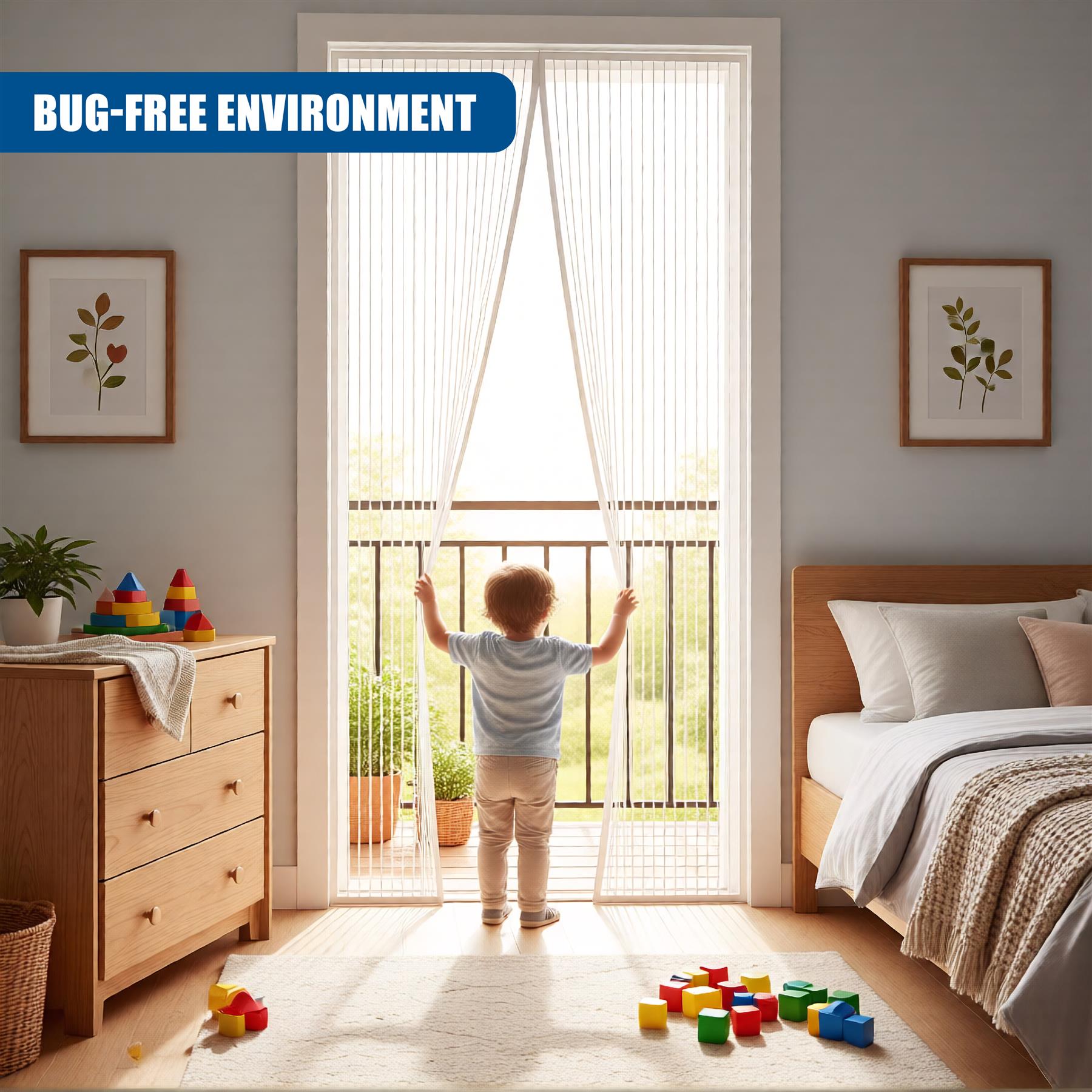 Magnetic Insect Door Screen White