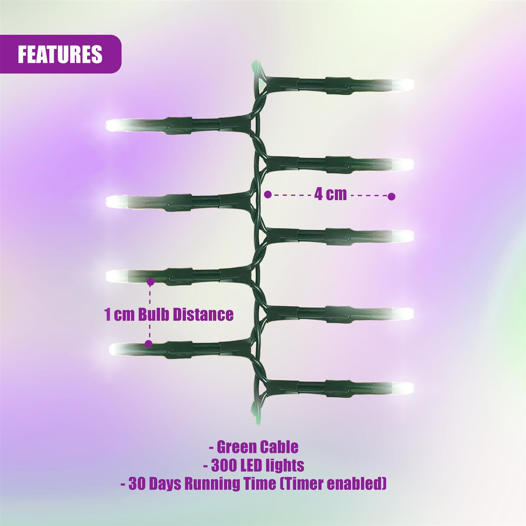 300 LED Cluster Christmas Lights - Pastel by GEEZY - The Magic Toy Shop