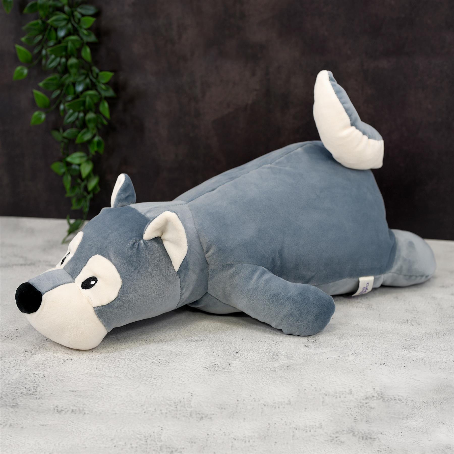 20” Super-Soft Wolf Plush Pillow Toy by The Magic Toy Shop - The Magic Toy Shop