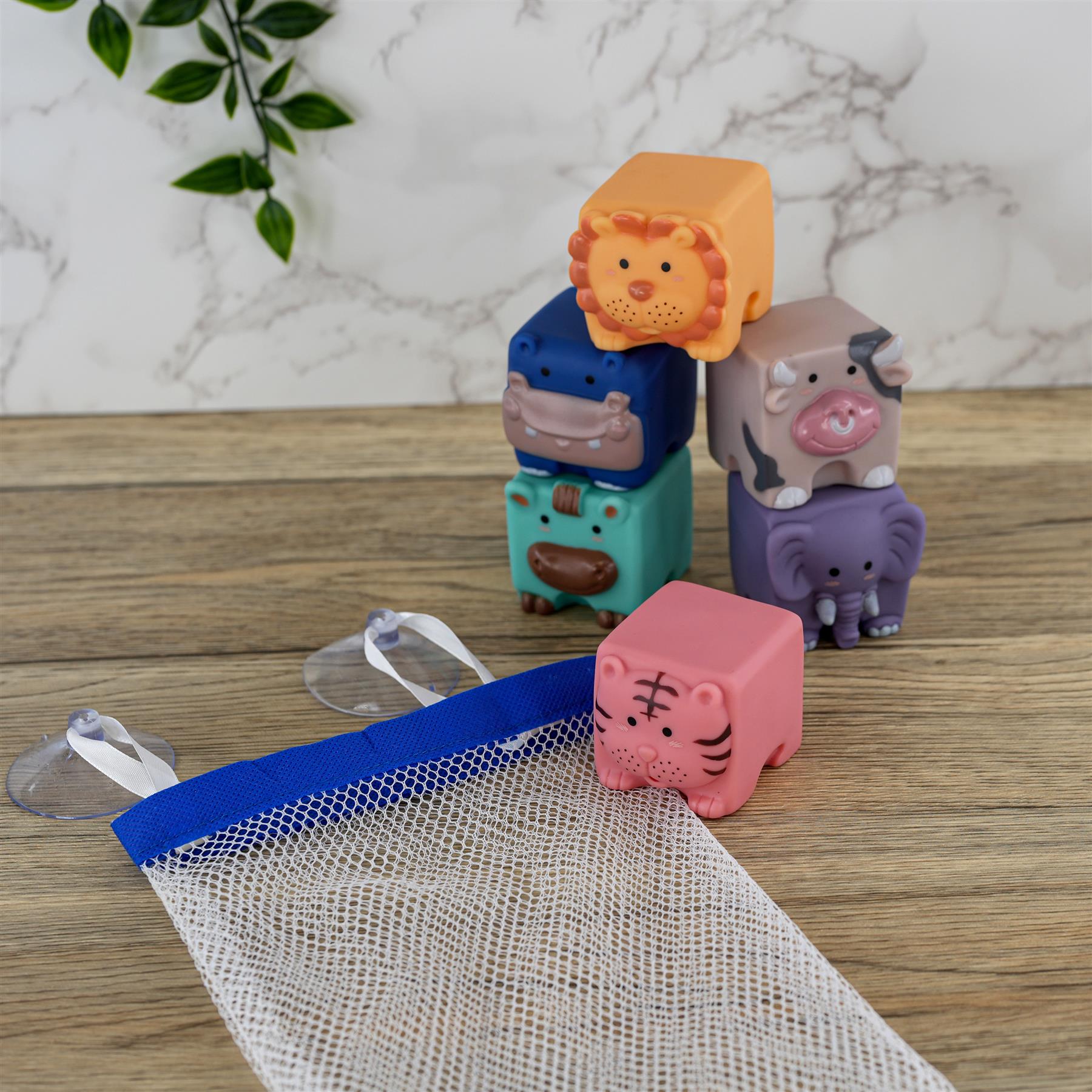 6 Pieces Stacking Building Blocks With Squeaky Sound by The Magic Toy Shop - The Magic Toy Shop