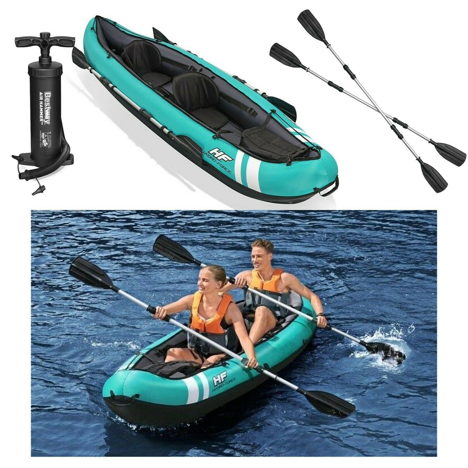 Bestway Unisex-Youth Hydro-Force Boats, Rafts & Kayaks, 2 person by Geezy - The Magic Toy Shop