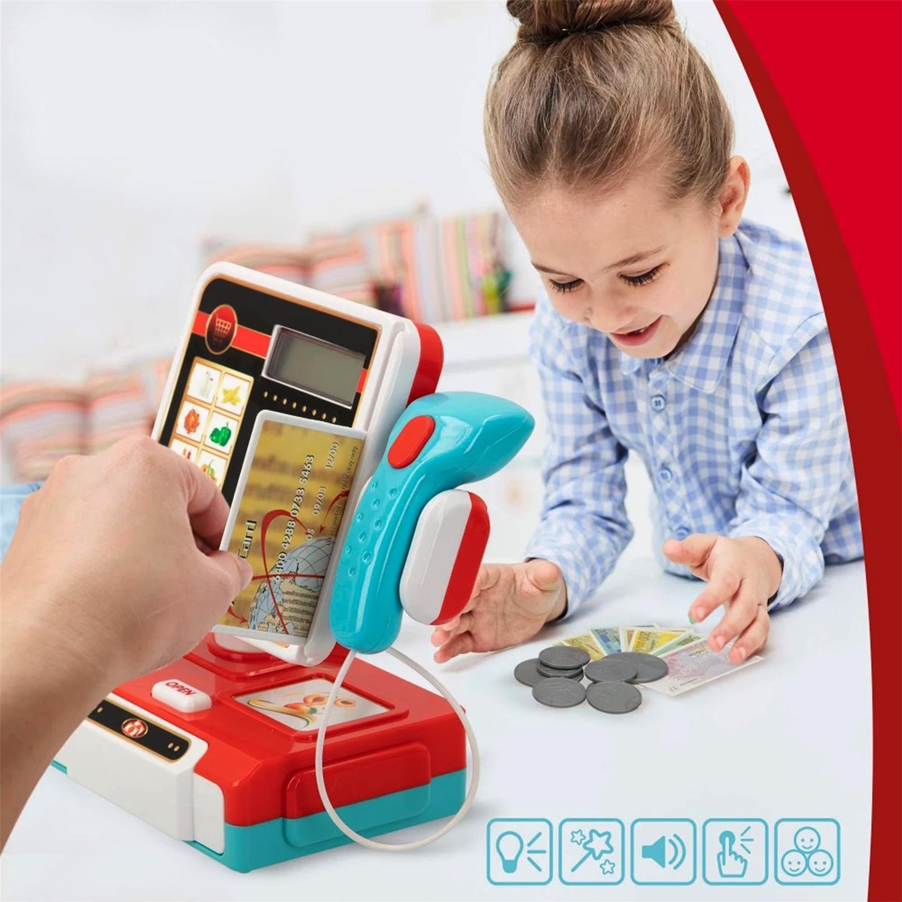 Electronic Cash Register Toy Till with Sounds and Calculator by The Magic Toy Shop - The Magic Toy Shop
