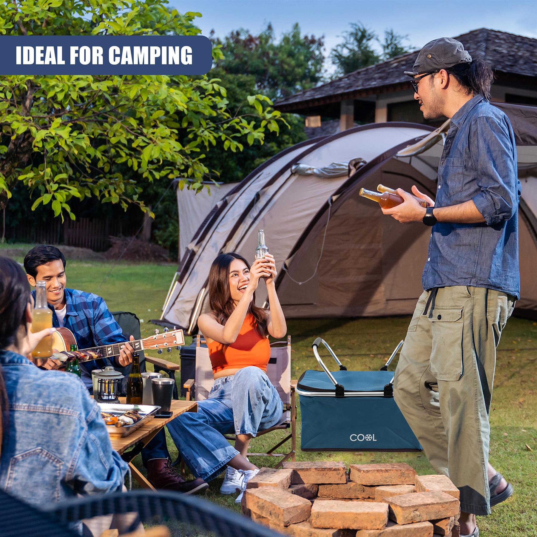 Navy Cooler Basket Bag by Geezy - The Magic Toy Shop