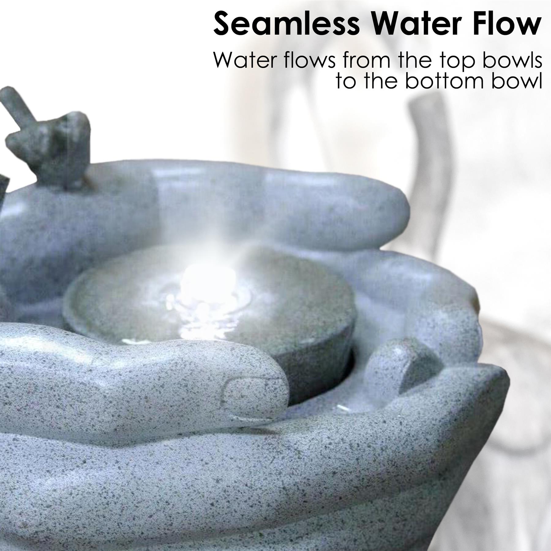 Cupped Hands Water Feature Outdoor With LED by GEEZY - The Magic Toy Shop