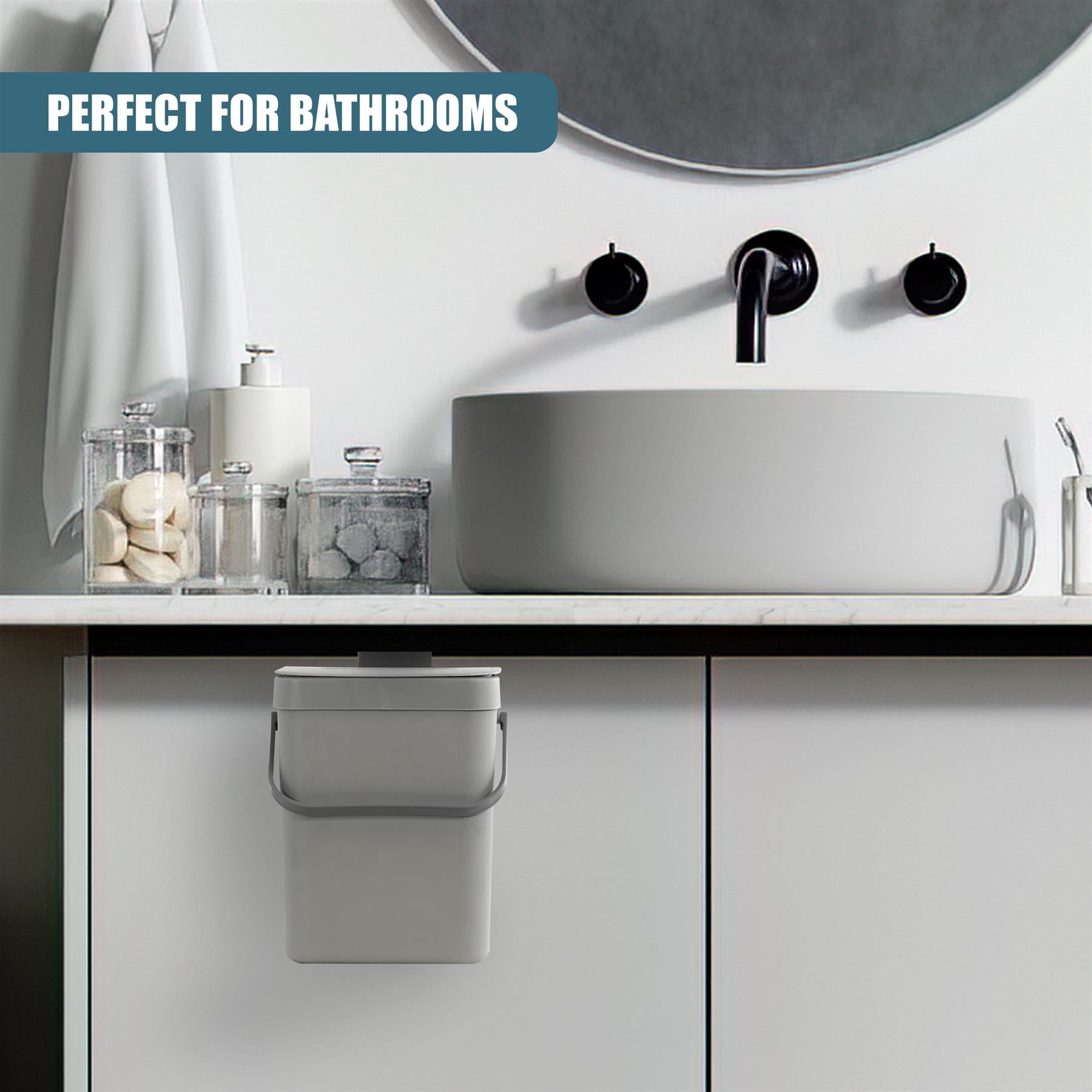 Hanging Kitchen Waste Bin with Lid 3L by GEEZY - The Magic Toy Shop