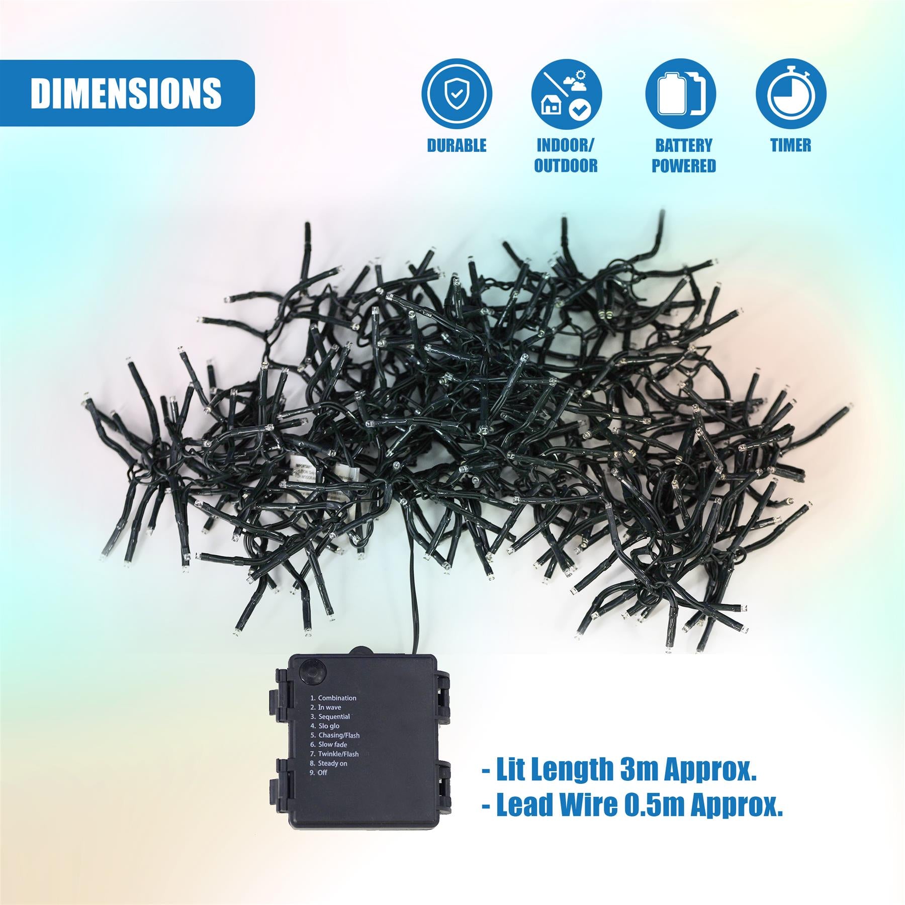 300 LED Cluster Christmas Lights - Cool White by GEEZY - The Magic Toy Shop