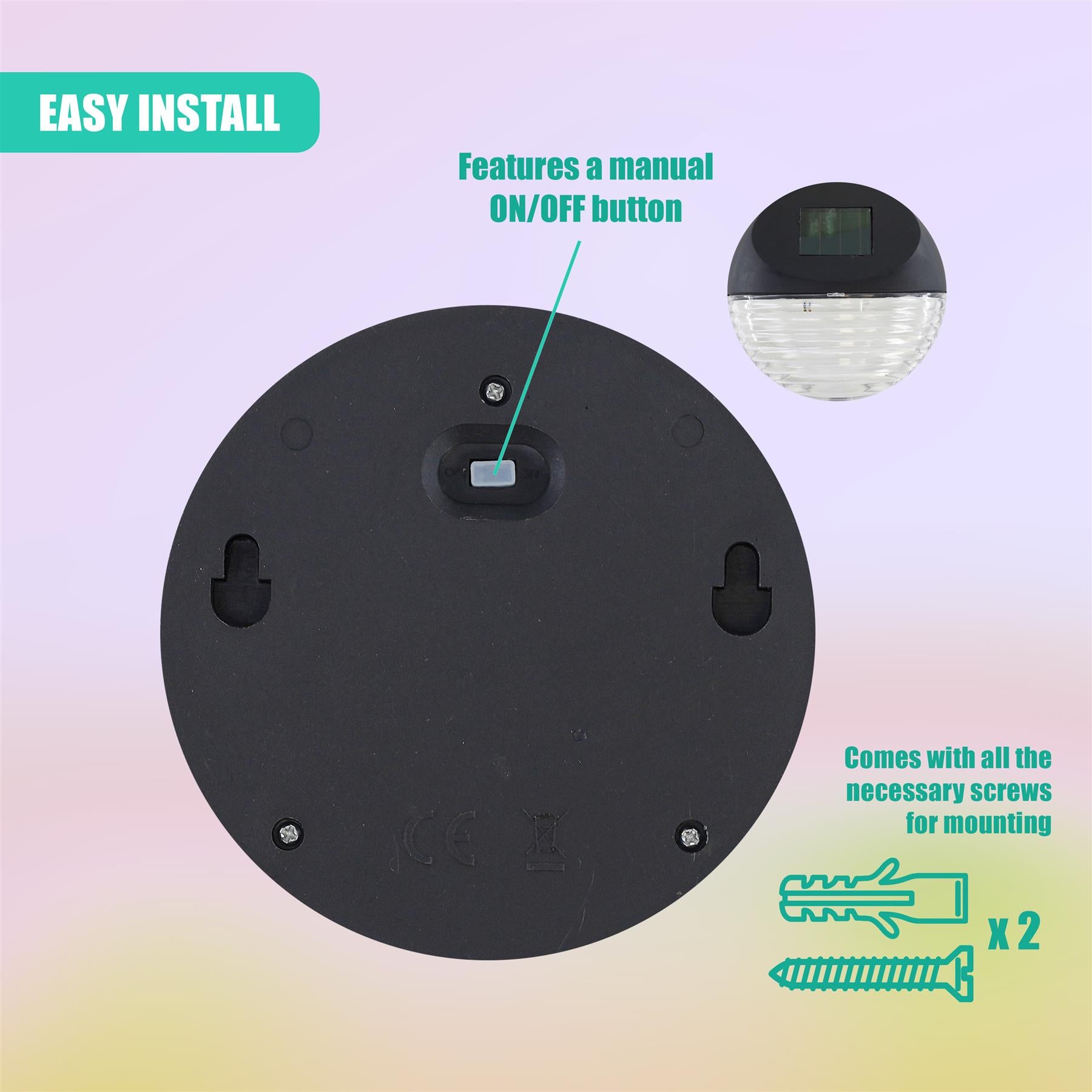 Solar Fence Lights, Set of 4 – RGB LED, Black by GEEZY - The Magic Toy Shop