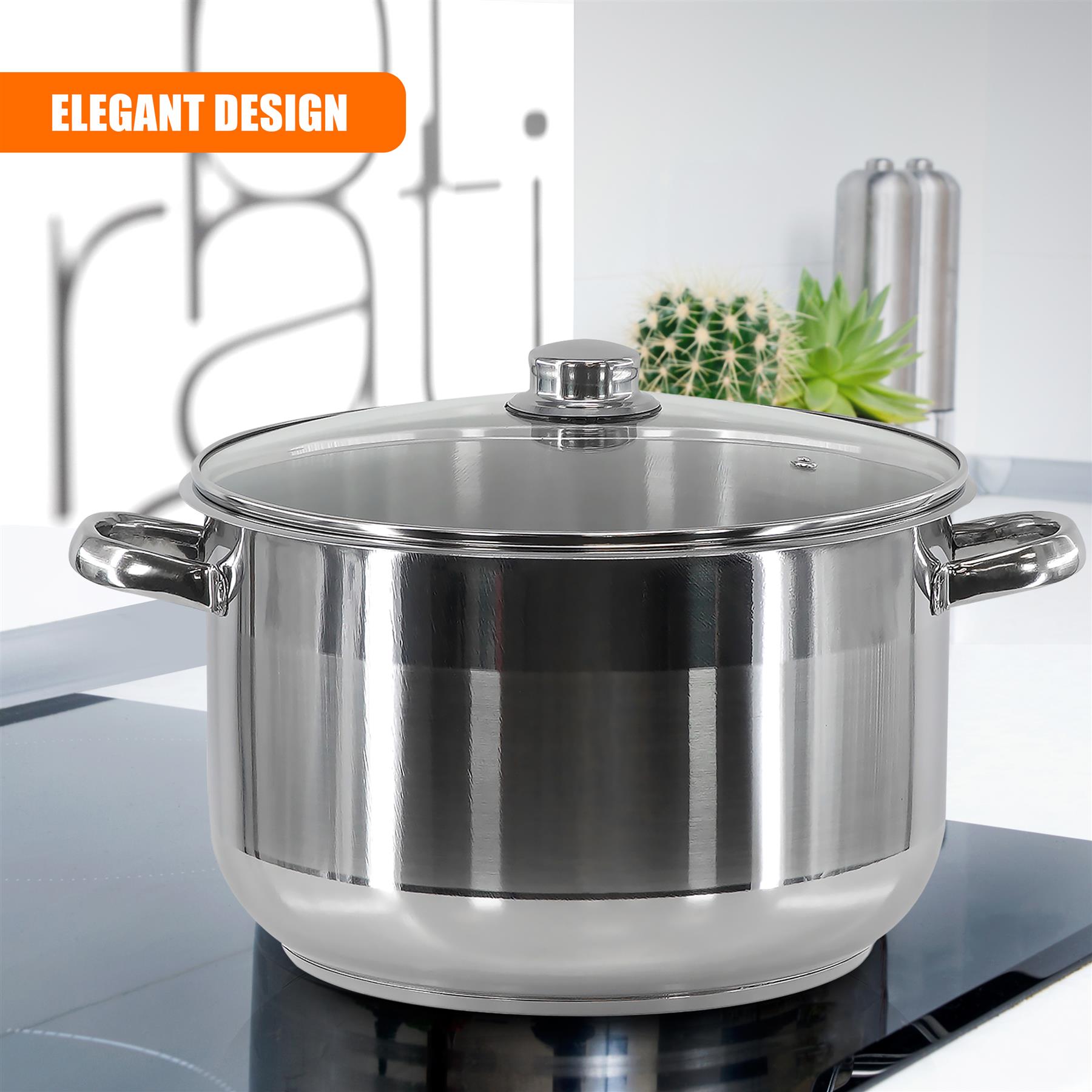Stainless Steel Stock Pot with Lid - 14 L