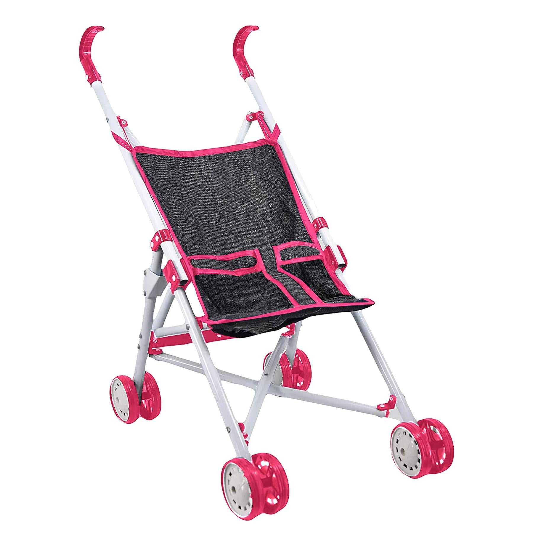 Pink Baby Doll Foldable Stroller by BiBi Doll - The Magic Toy Shop