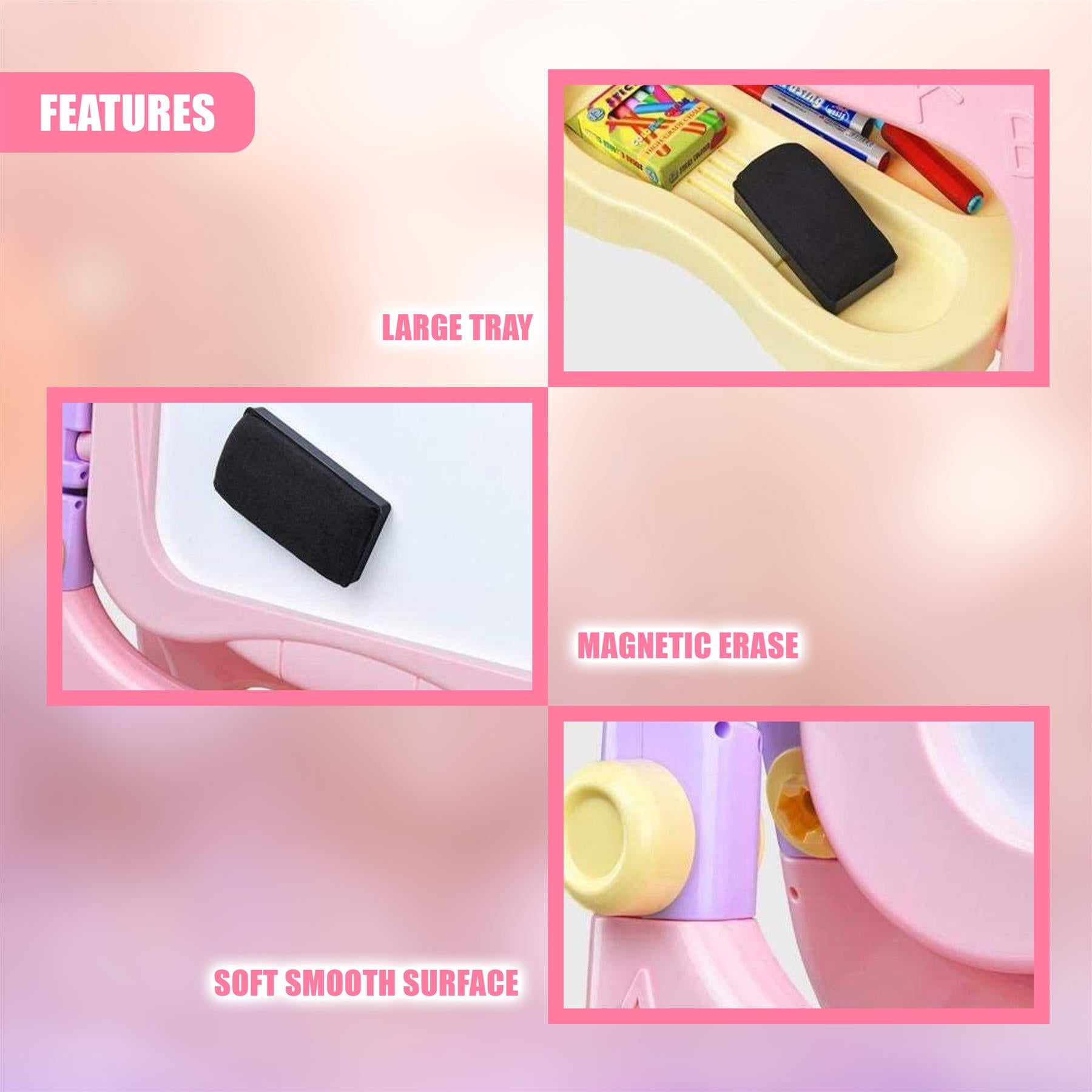 Pink Folding Double-Sided Magnetic Drawing Board by The Magic Toy Shop - The Magic Toy Shop