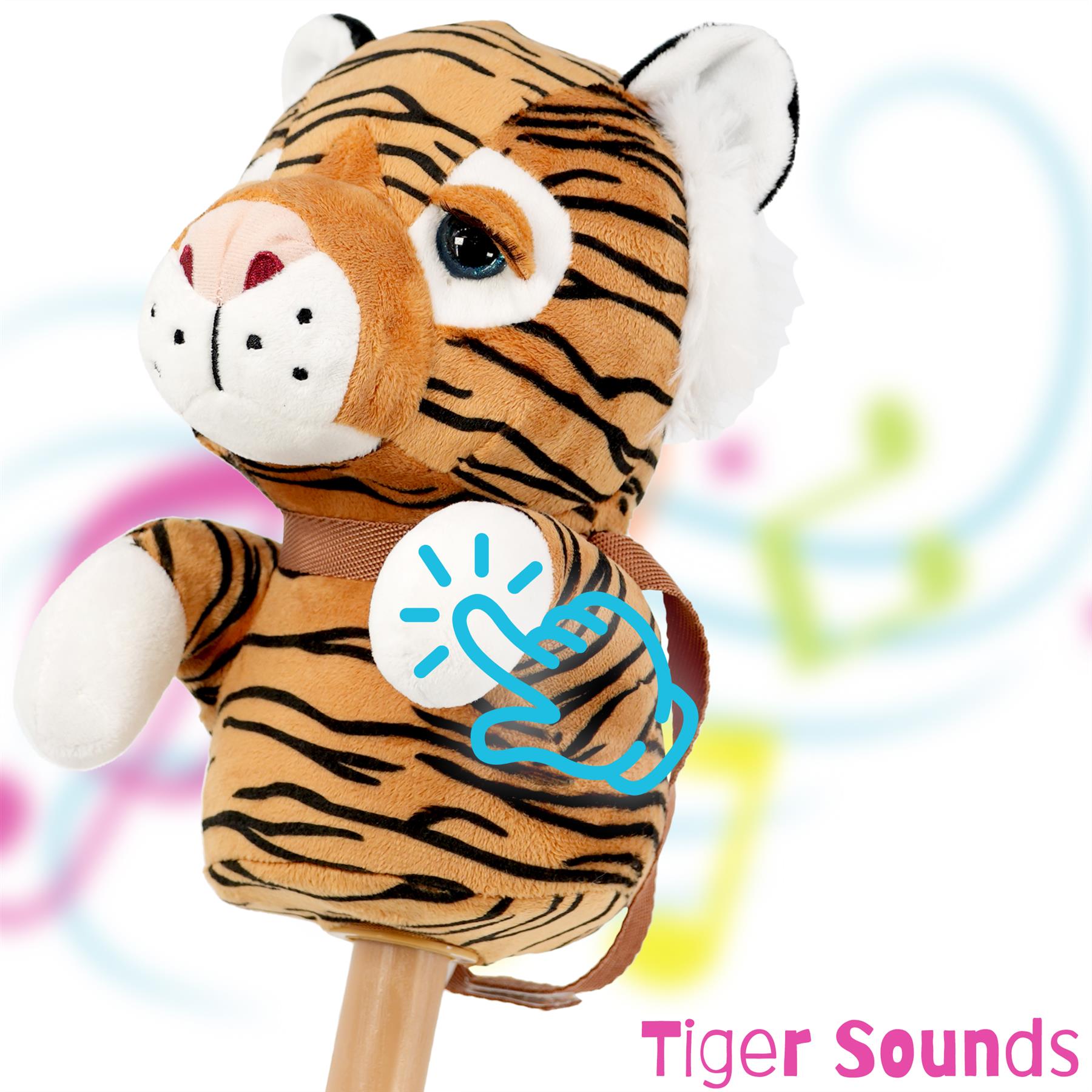 Kids Hobby Horse Toy Tiger with Sounds by The Magic Toy Shop - The Magic Toy Shop