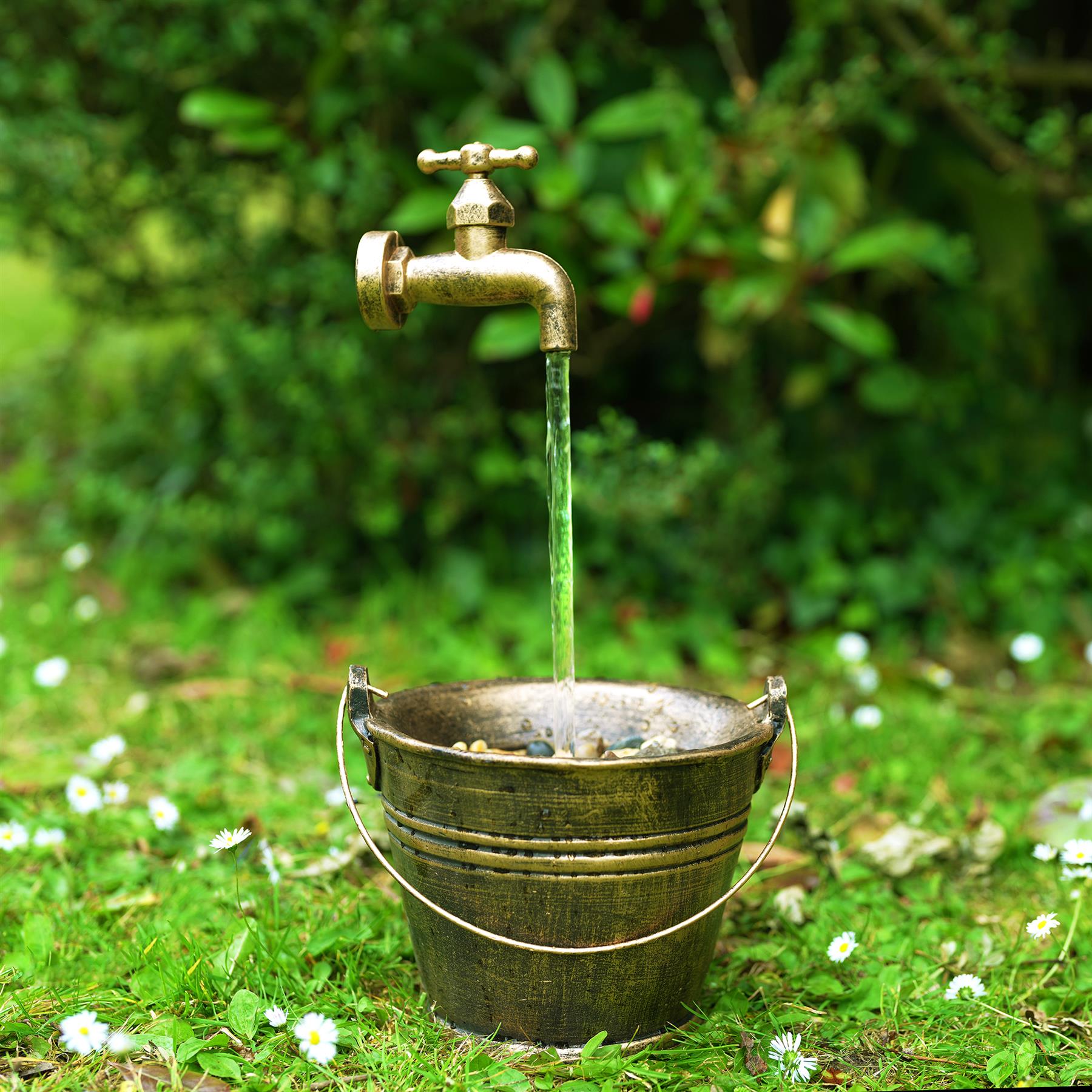 Tap Bucket Solar Water Feature Outdoor With LED by GEEZY - The Magic Toy Shop