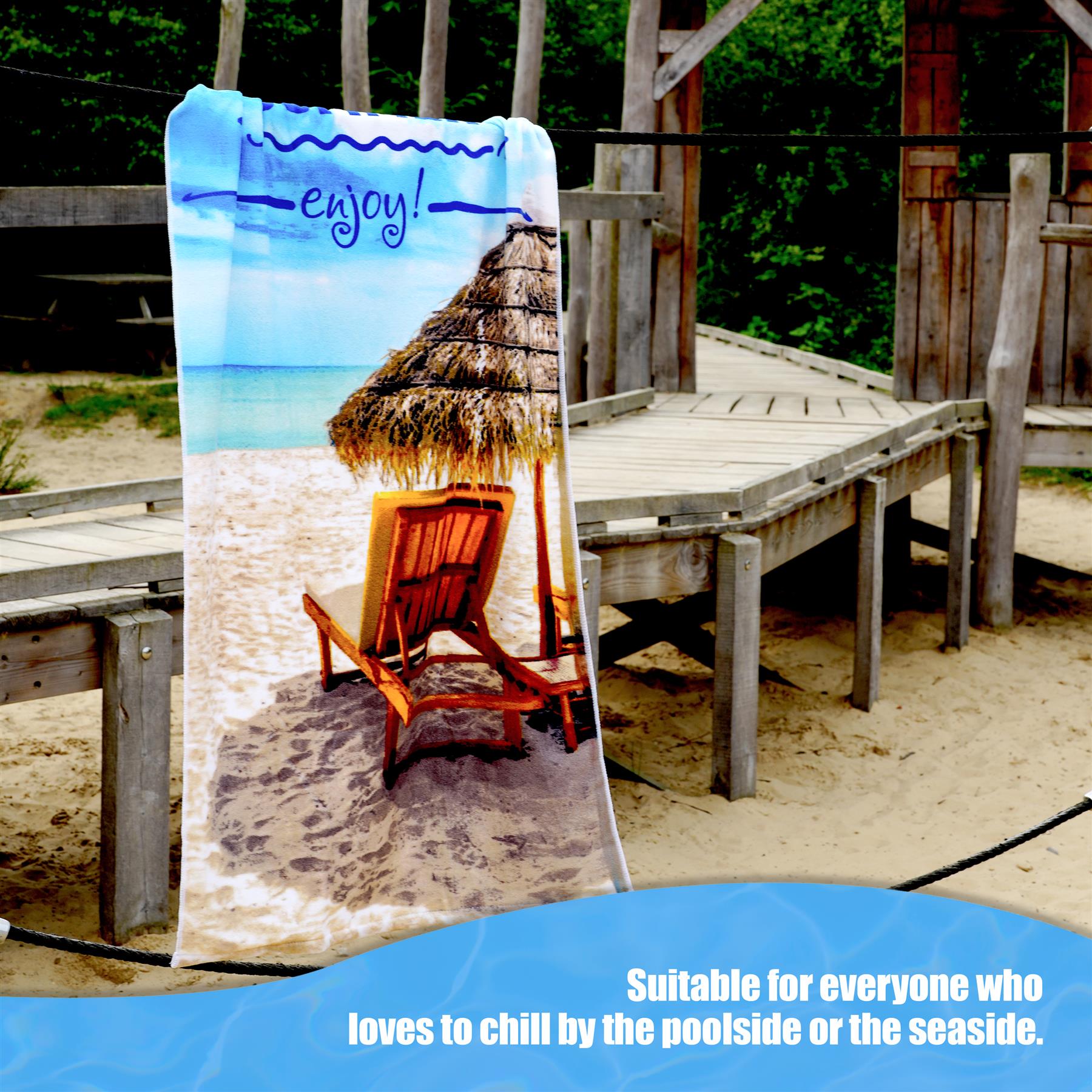 Hello Summer Design Large Towel by Geezy - The Magic Toy Shop