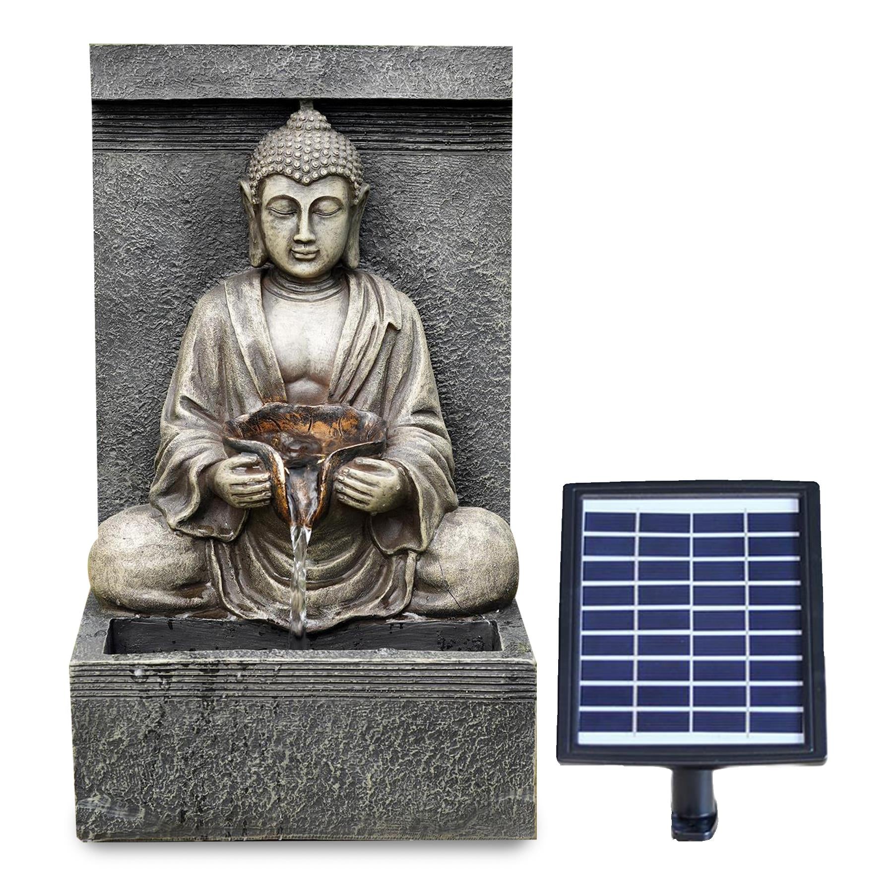 Solar Water Fountain Stone Buddha by GEEZY - The Magic Toy Shop