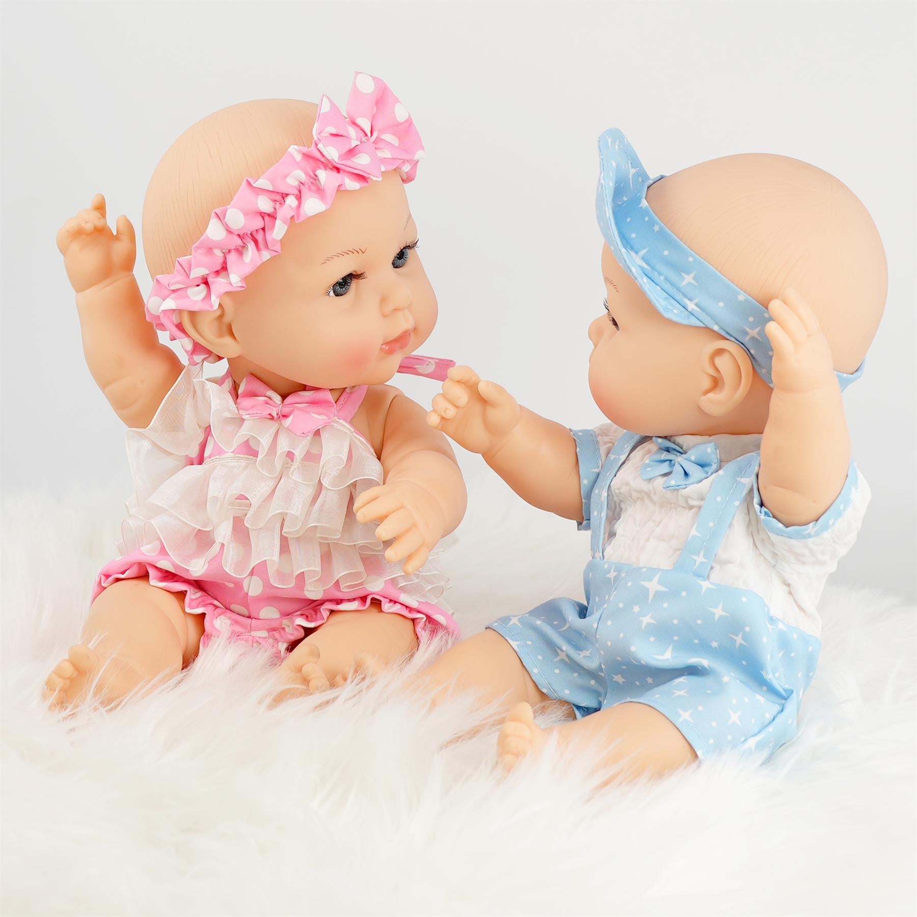 BiBi Anatomically Correct 14" Twin Dolls "Lucy & Lou" by BiBi Doll - The Magic Toy Shop