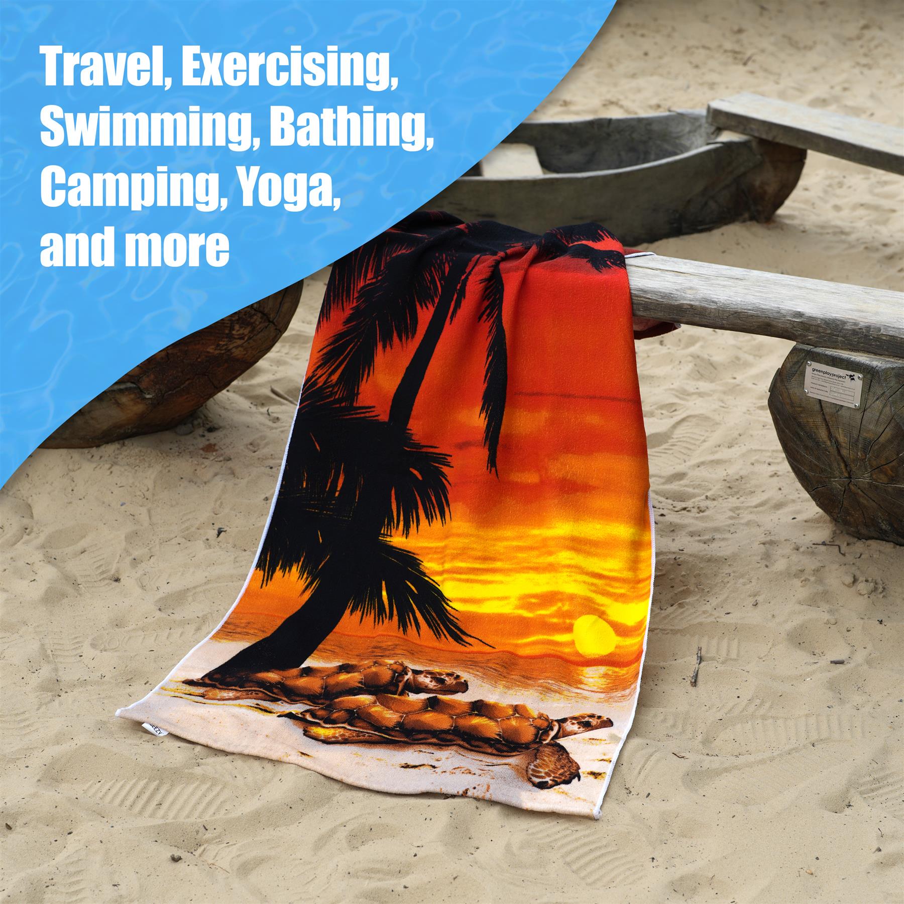 Sunset Turtles Design Large Towel by Geezy - The Magic Toy Shop