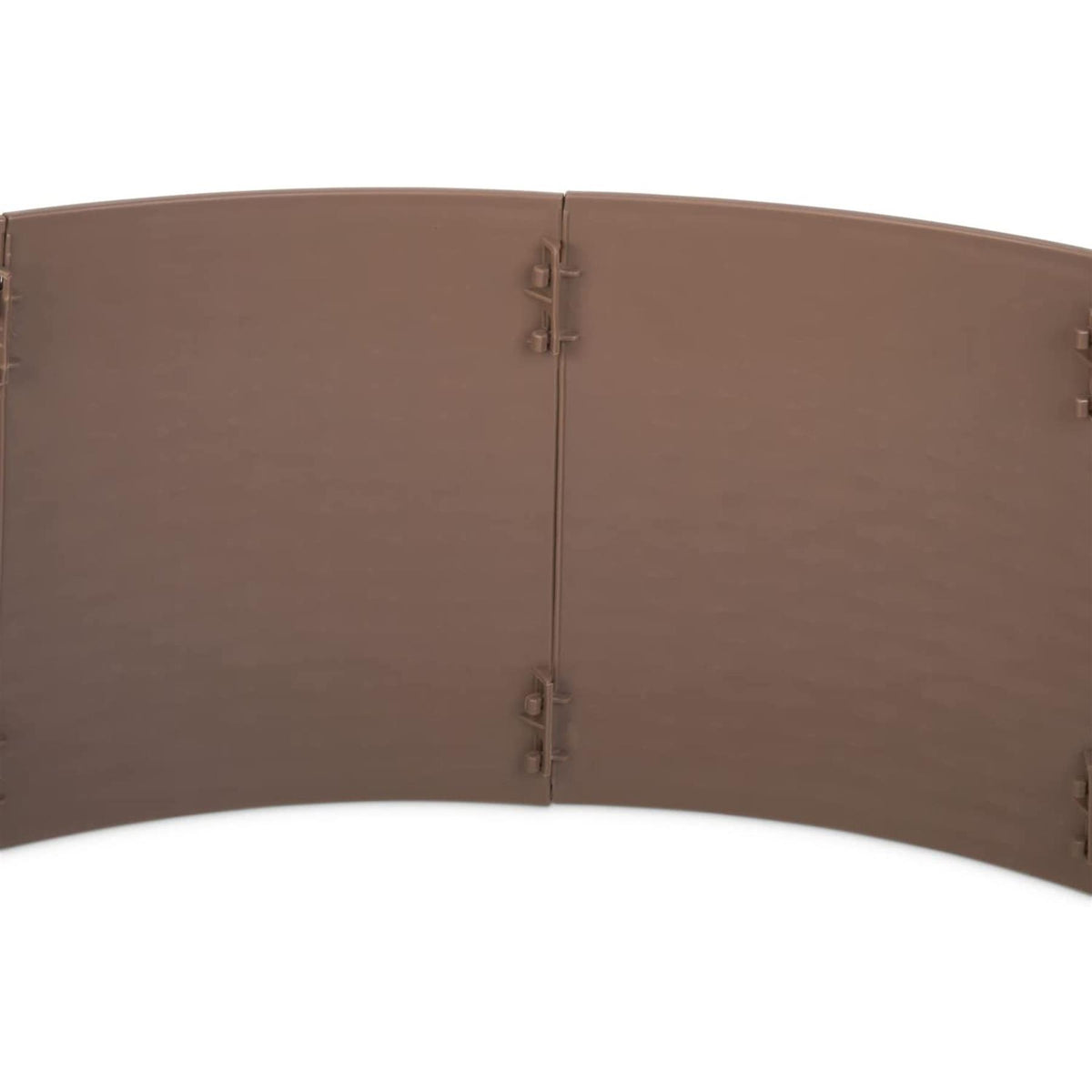 Brown Christmas tree skirt, GEEZY, features a basket weave pattern and 10-panel design