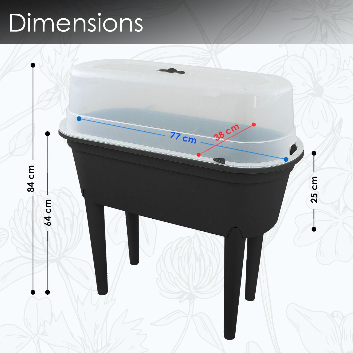 Black Raised Garden Bed Planter With Lid and Legs by Geezy - The Magic Toy Shop