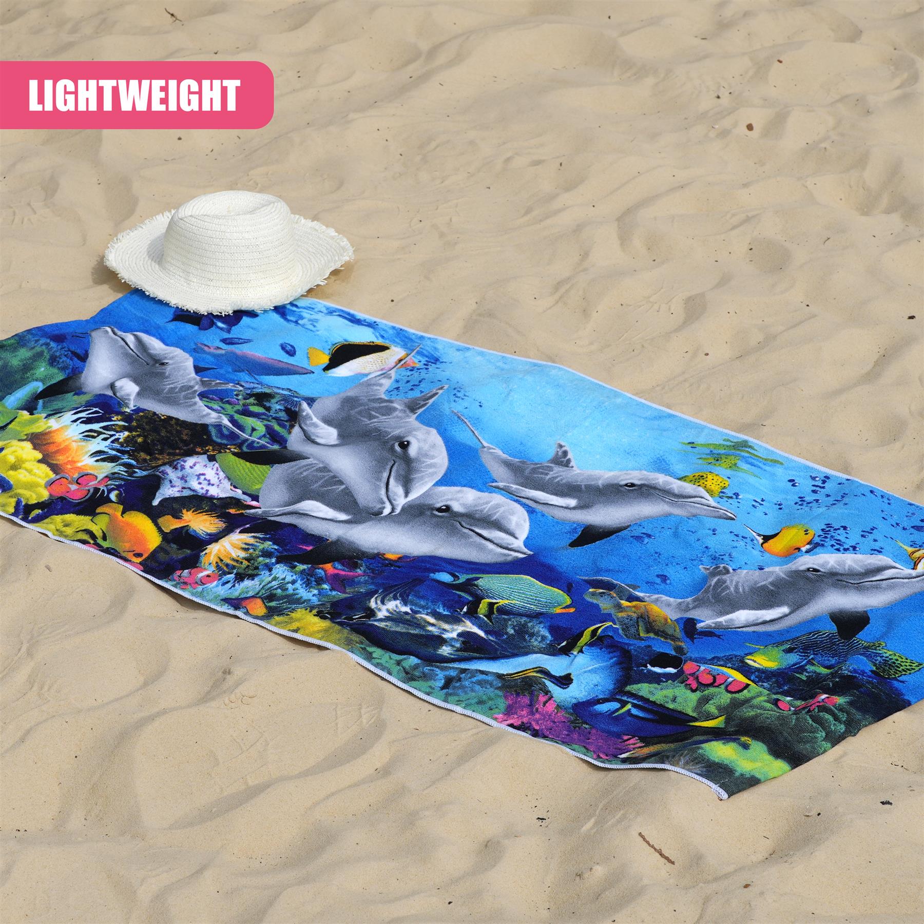 Dolphins Design Large Towel by GEEZY - The Magic Toy Shop