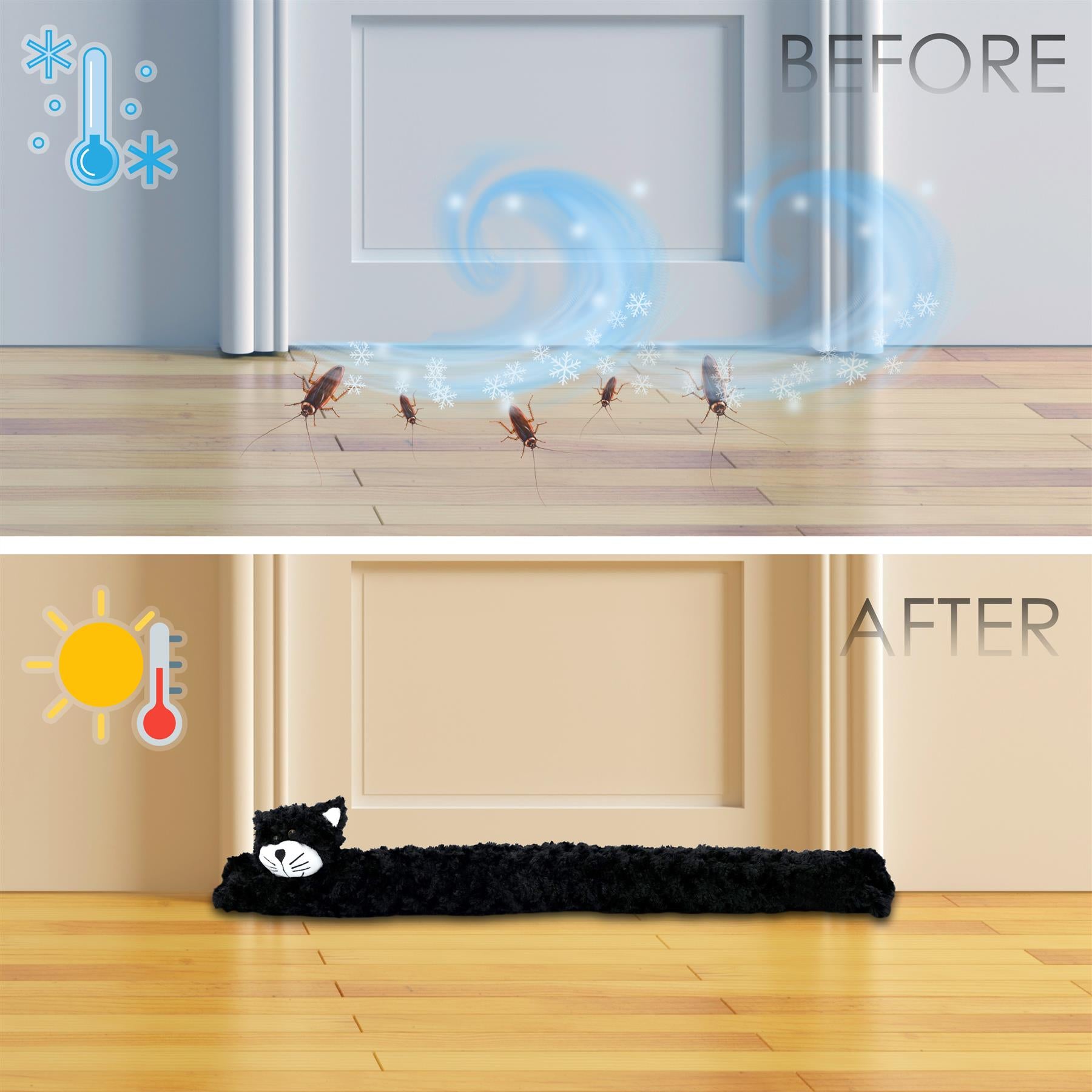 Novelty Black Cat Draught Excluder for Doors by GEEZY - The Magic Toy Shop