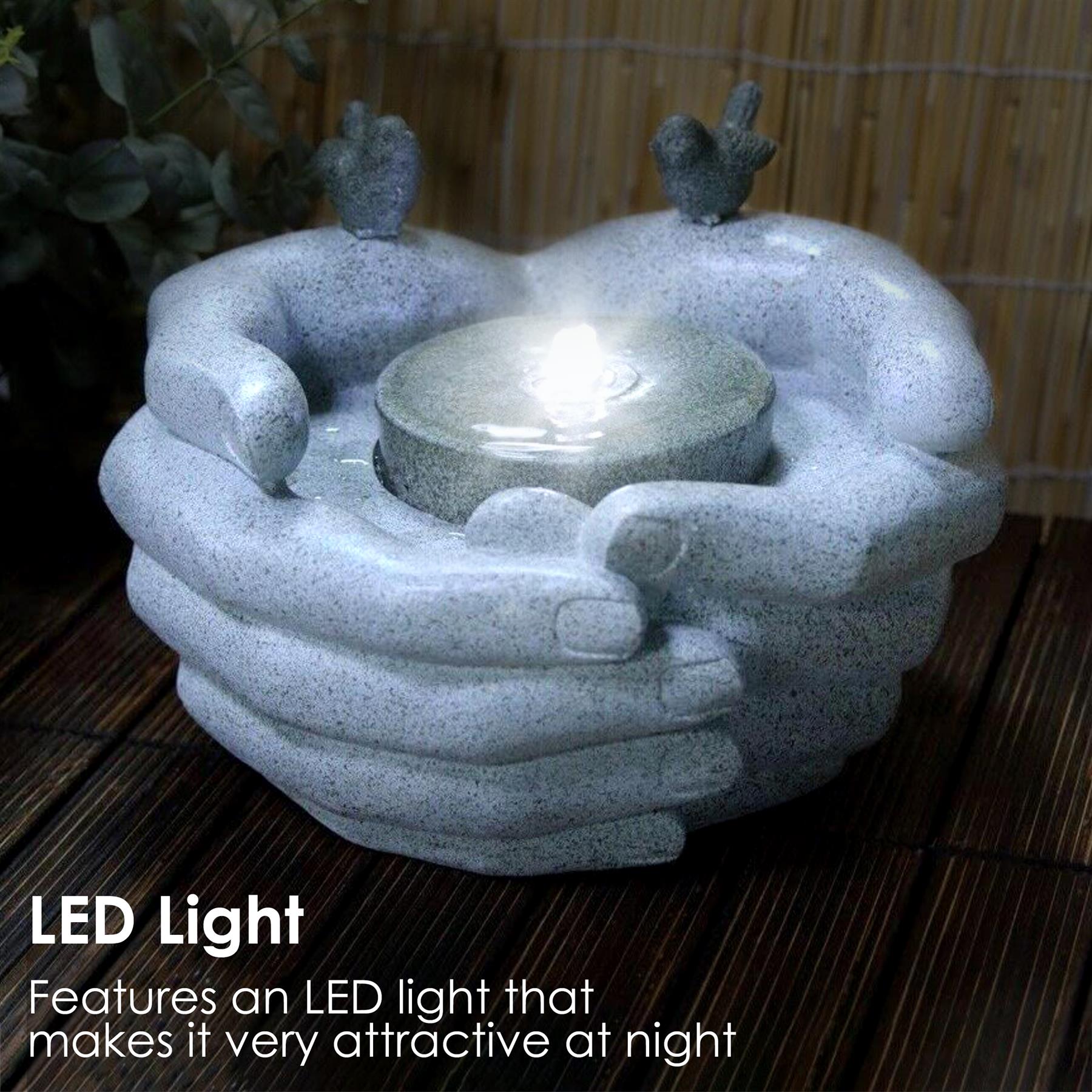 Cupped Hands Water Feature Outdoor With LED by GEEZY - The Magic Toy Shop