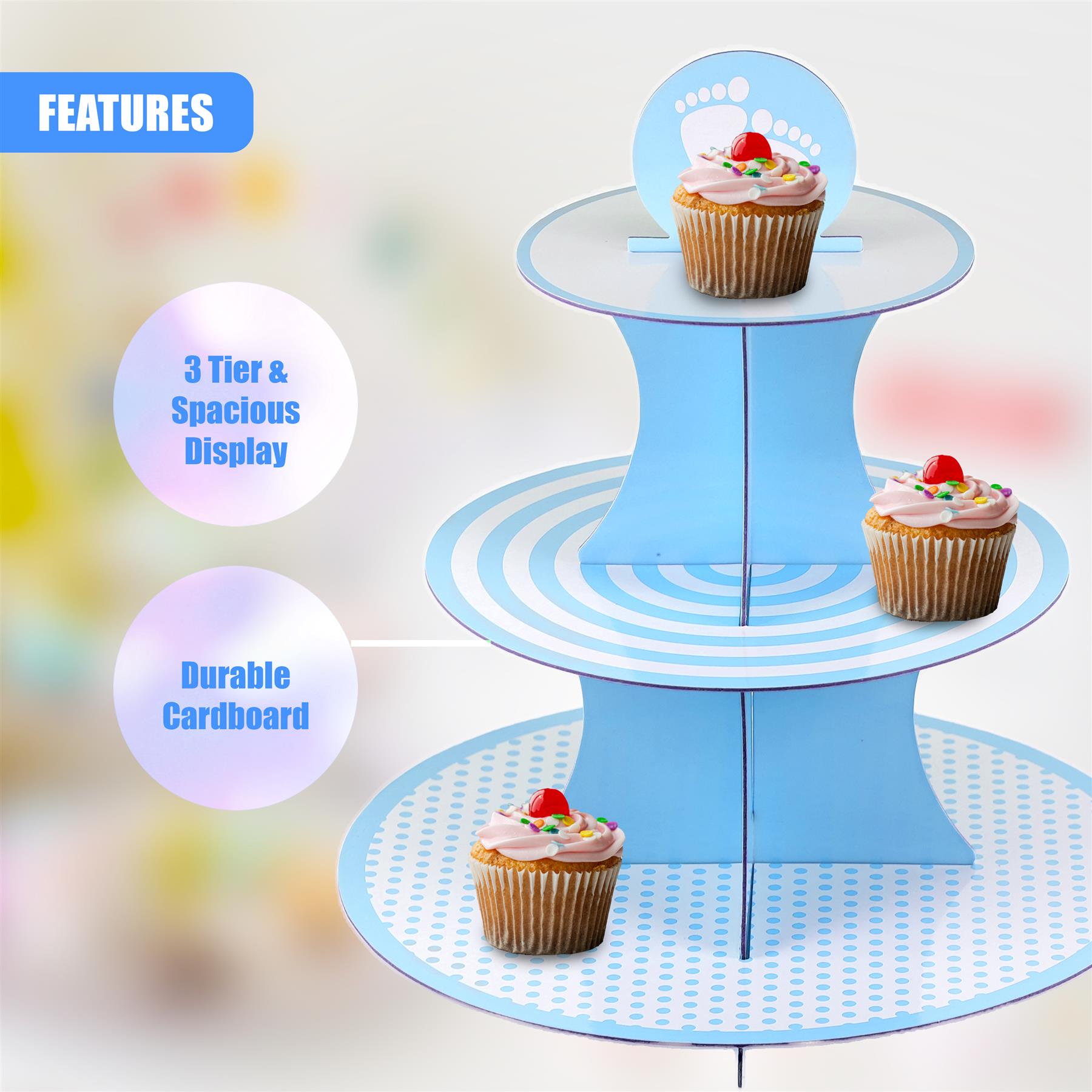 3 Tier Cardboard Cupcake Stand by GEEZY - The Magic Toy Shop