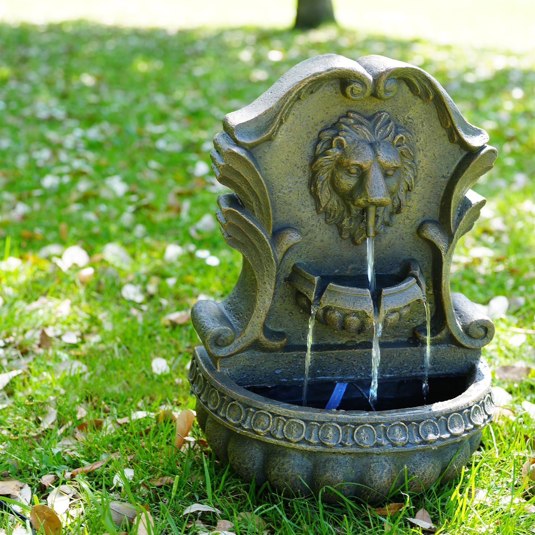 Lion Water Feature Outdoor With LED by GEEZY - The Magic Toy Shop