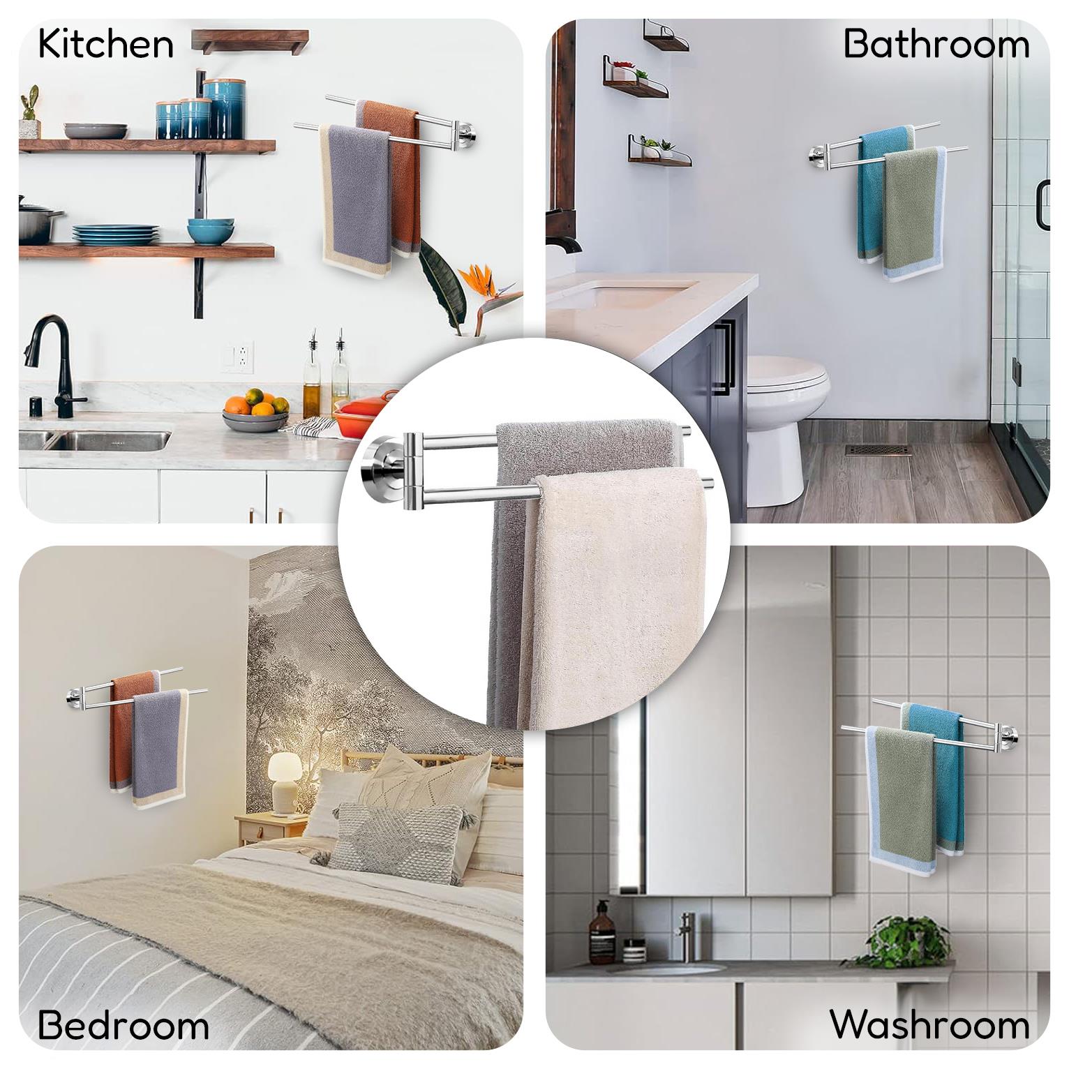 Towel Rail Double Swivel Wall Mounted 50cm by Geezy - The Magic Toy Shop