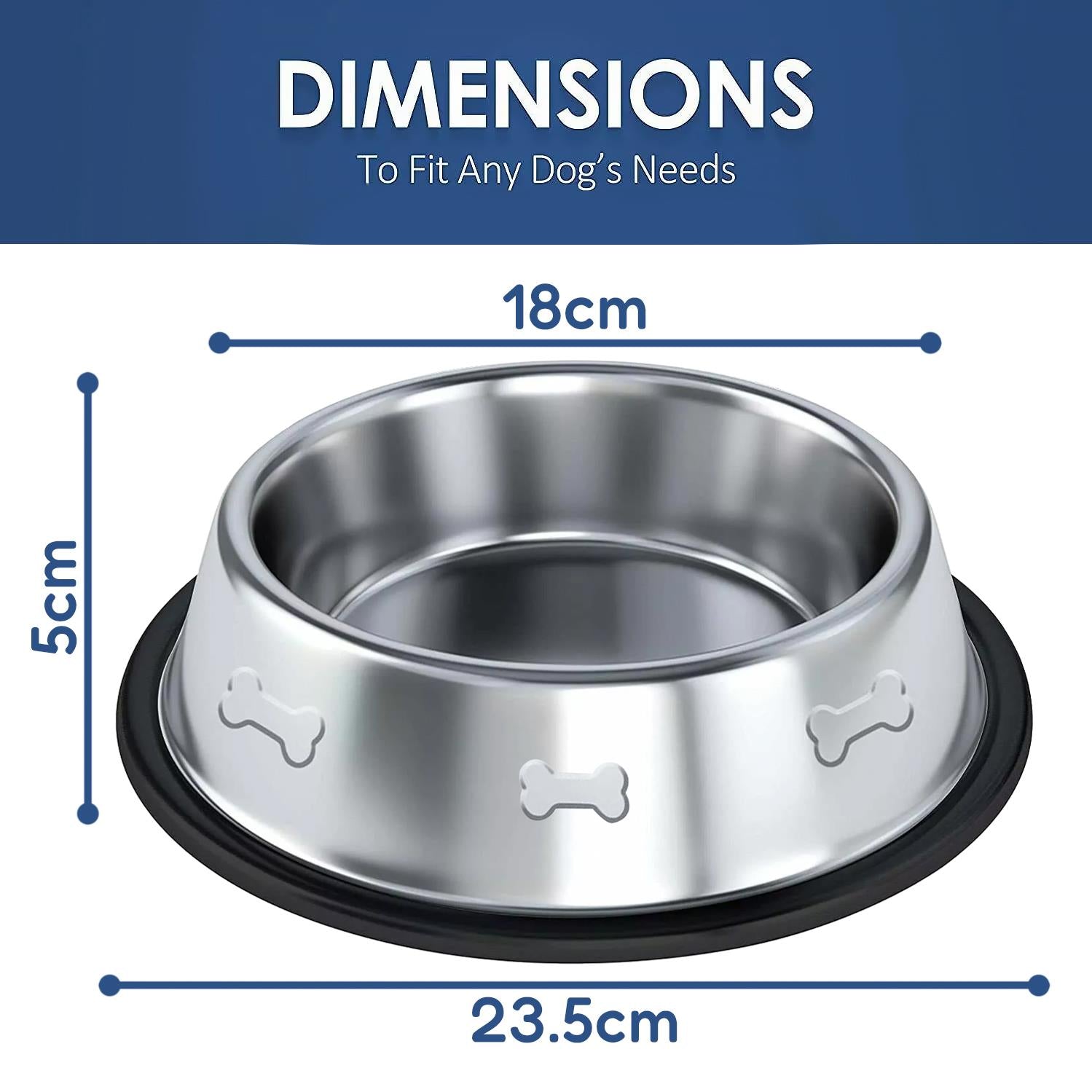 Set of Two Stainless Steel Dog Bowls by GEEZY - The Magic Toy Shop