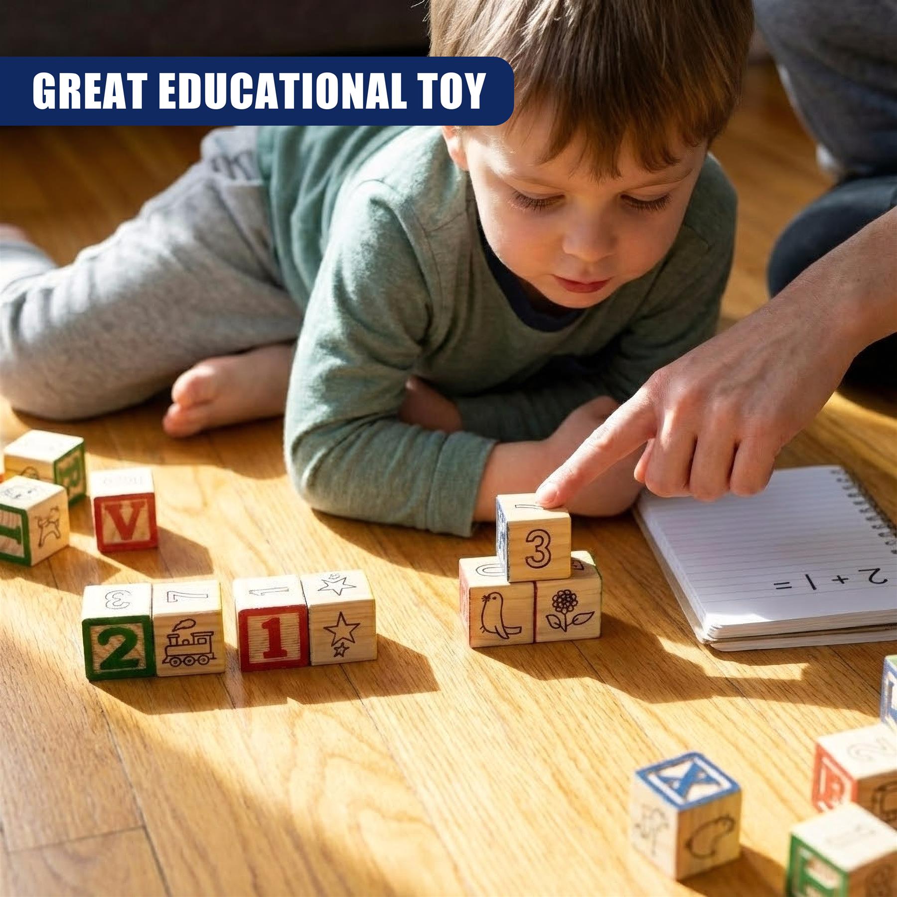 Wooden Block Set ABC 123 Number Block Set