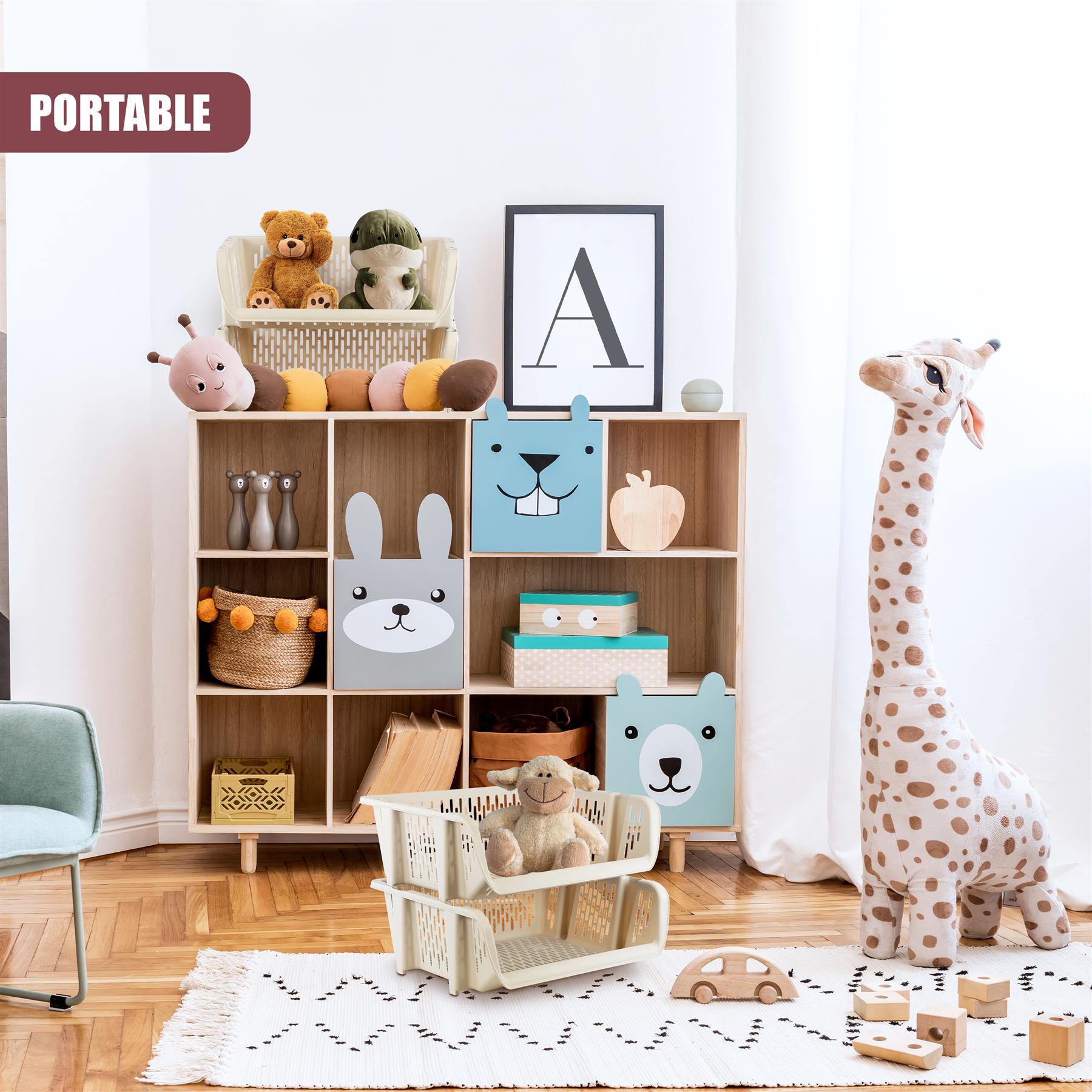 Stackable Storage Baskets Set of 4 by GEEZY - The Magic Toy Shop