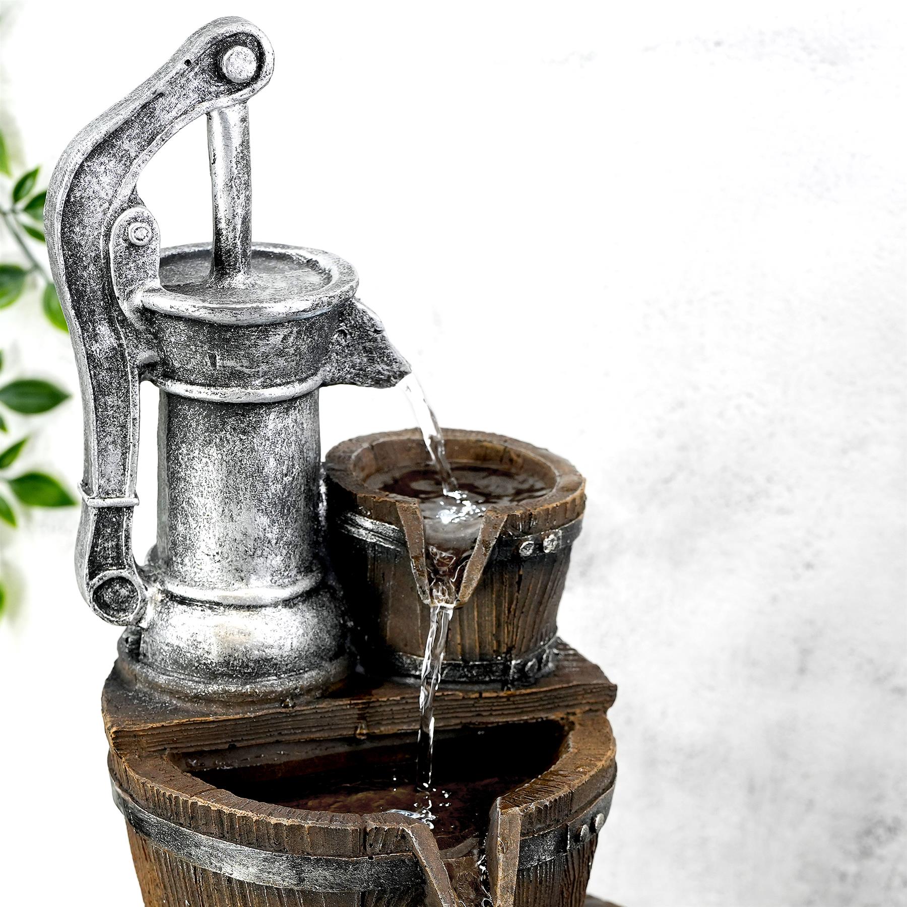 Pump Barrel Water Feature Outdoor With LED by GEEZY - The Magic Toy Shop