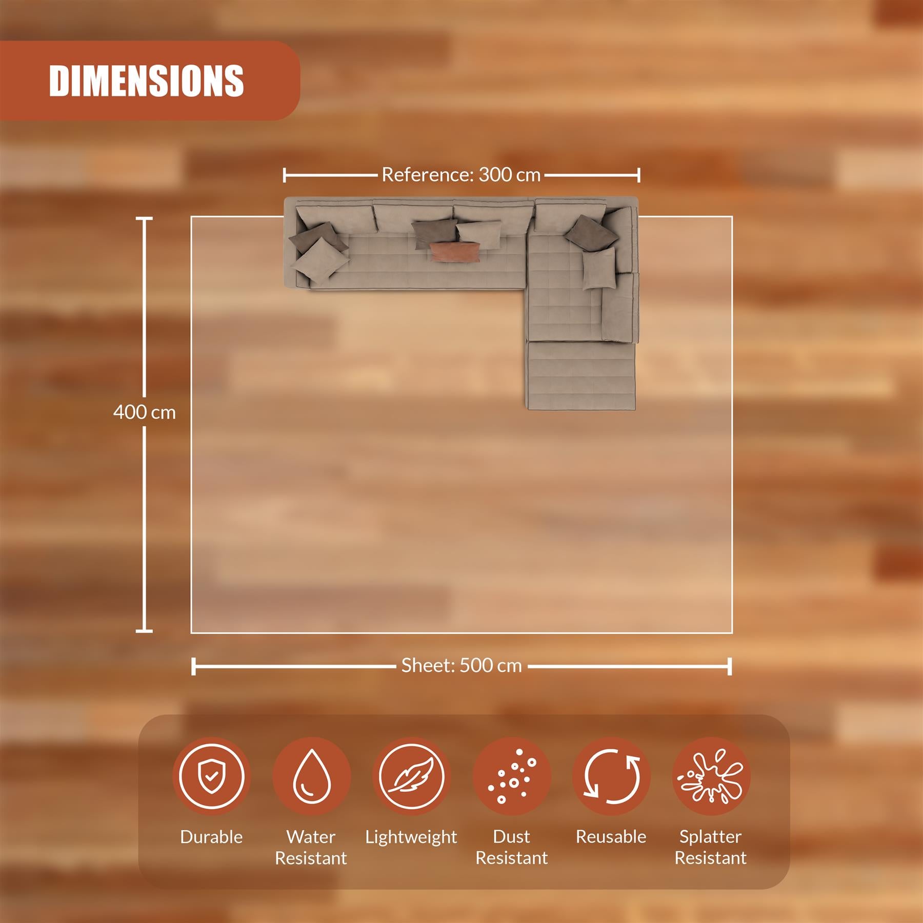 Clear Dust Sheets 4x5m - Set of 5 by GEEZY - The Magic Toy Shop