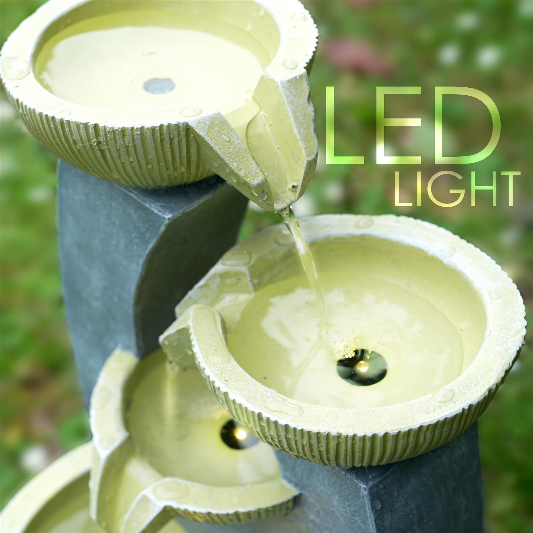 4 Tier Bowls Water Feature Outdoor With LED by GEEZY - The Magic Toy Shop