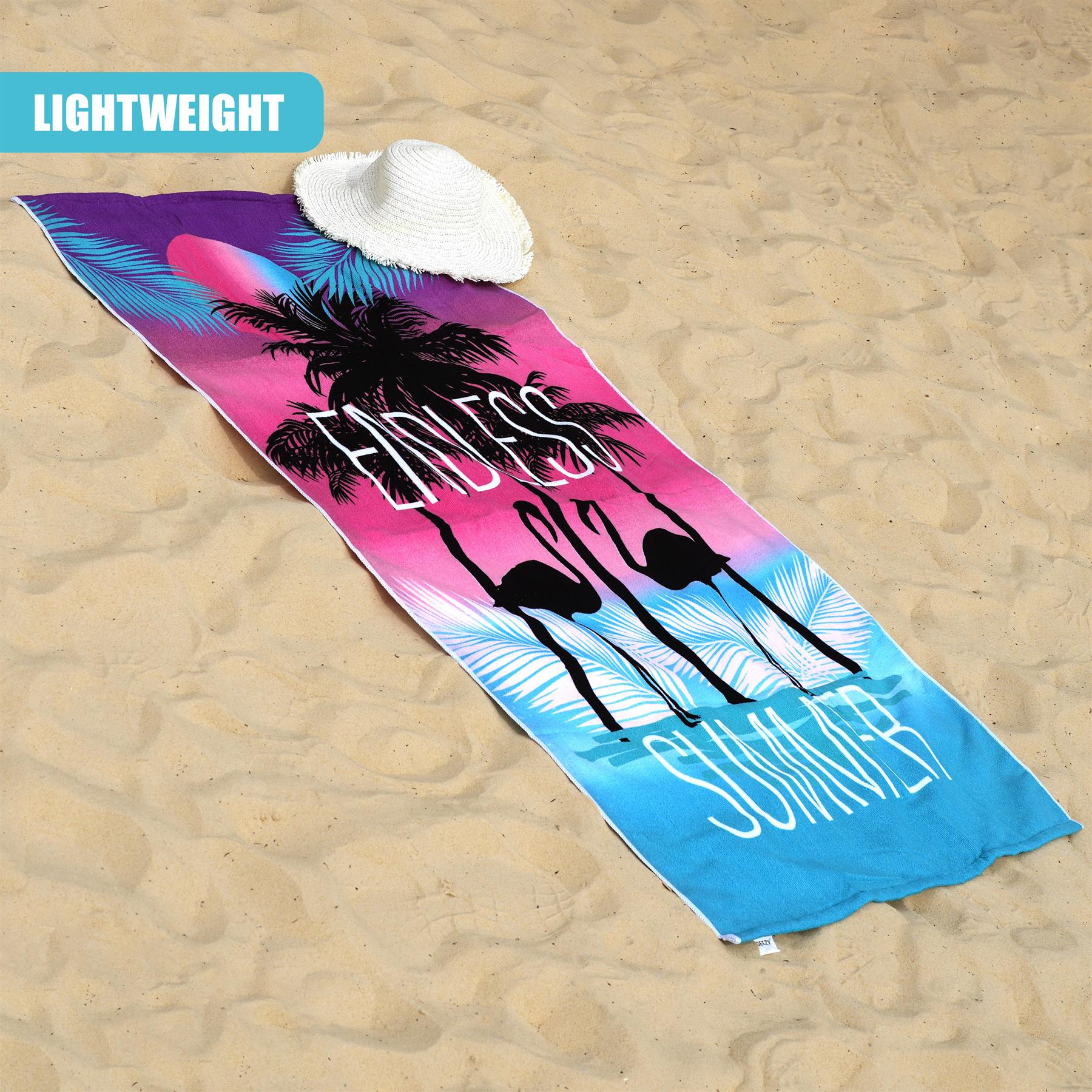 Beach Bath Towel Flamingo Design Microfibre Towel by GEEZY - The Magic Toy Shop