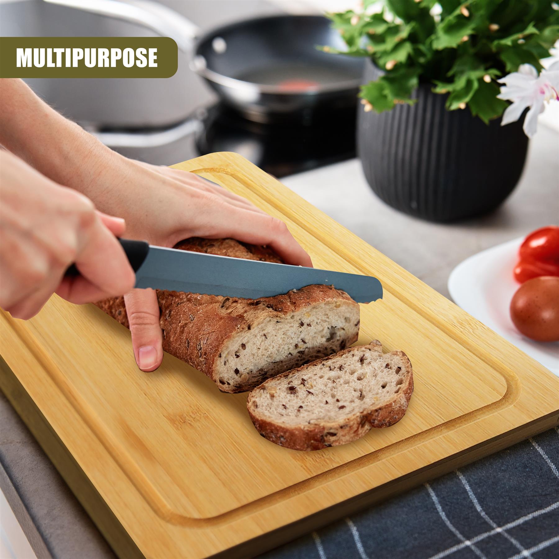 Large Bamboo Chopping Board 37x25cm by GEEZY - The Magic Toy Shop