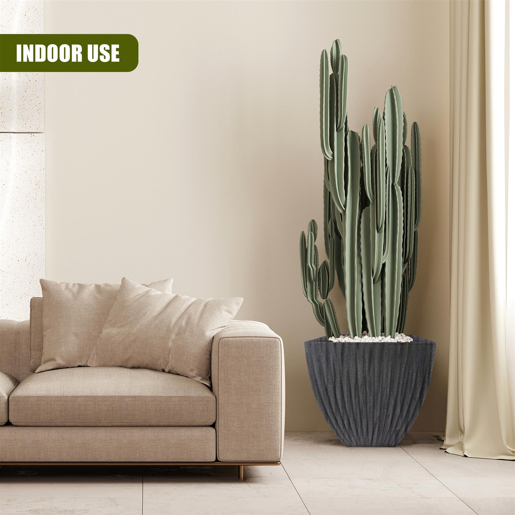 Large Charcoal Black Lotus Square Planter by GEEZY - The Magic Toy Shop