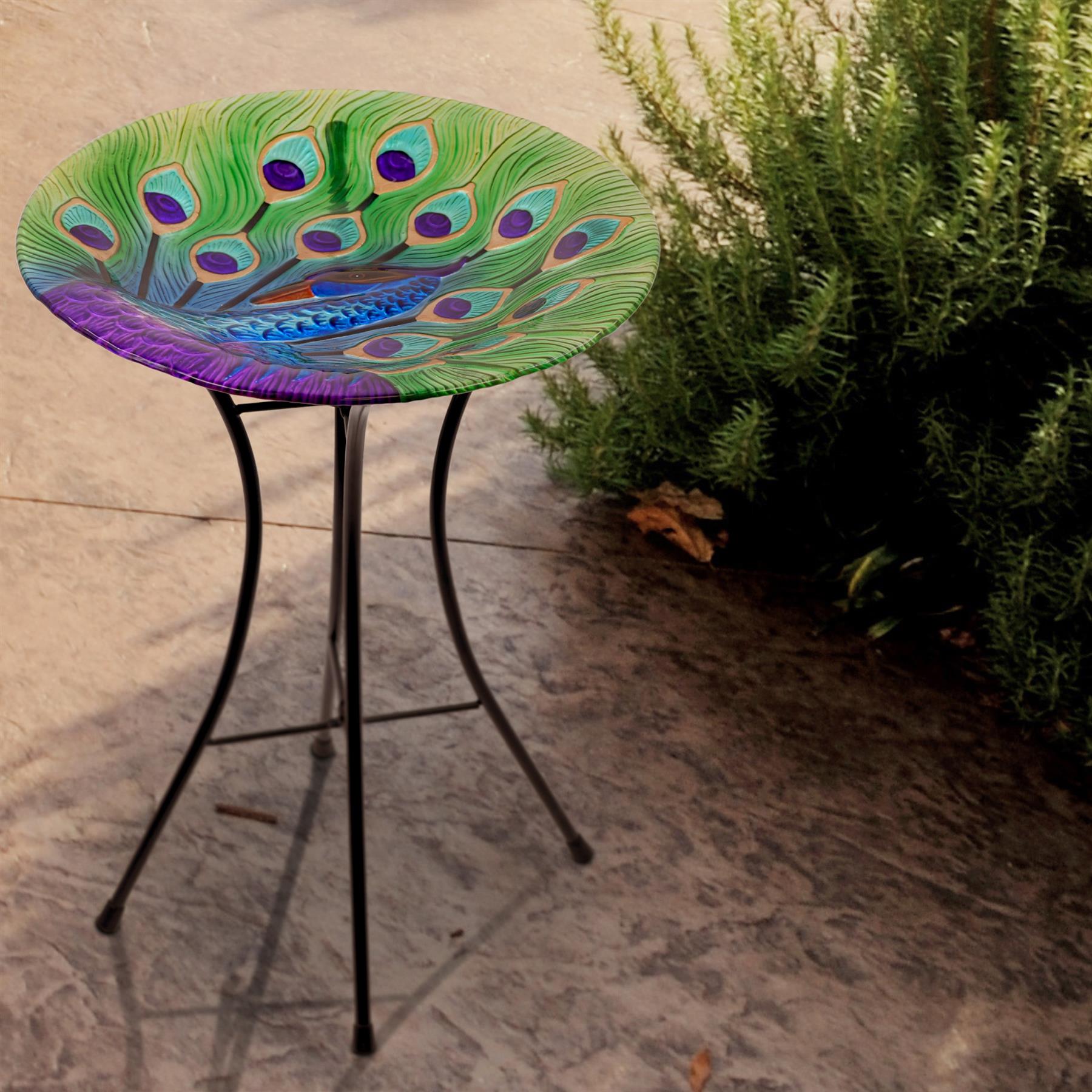 Garden Bird Bath Peacock Design Free Standing by GEEZY - The Magic Toy Shop