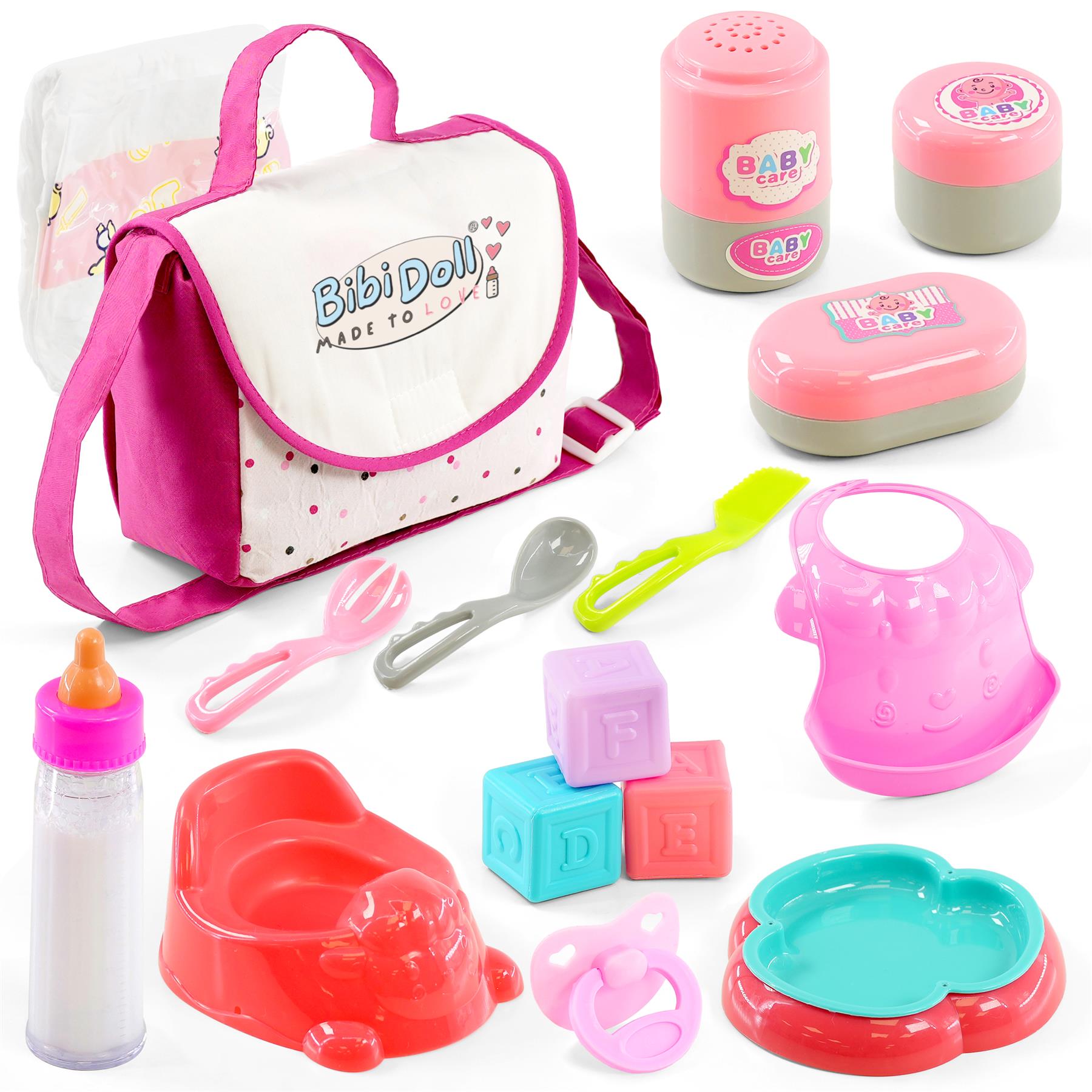 Doll Changing Bag With Accessories by BiBi Doll - The Magic Toy Shop