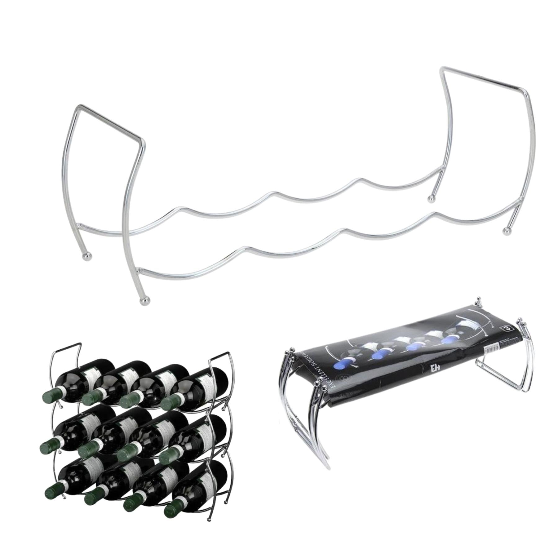 Stackable Chrome Wine Storage Display Rack by MTS - The Magic Toy Shop