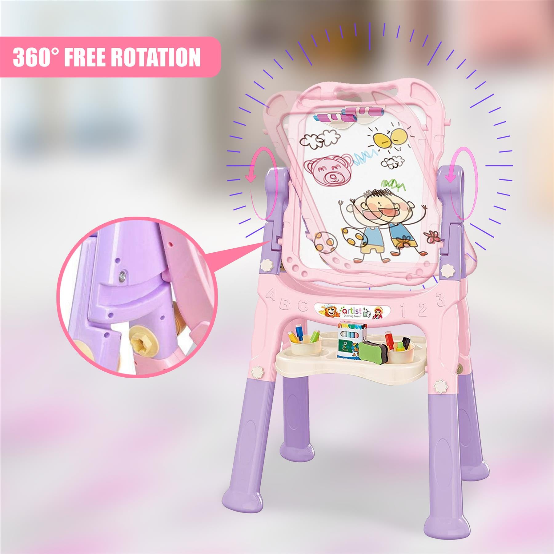 Pink Folding Double-Sided Magnetic Drawing Board by The Magic Toy Shop - The Magic Toy Shop