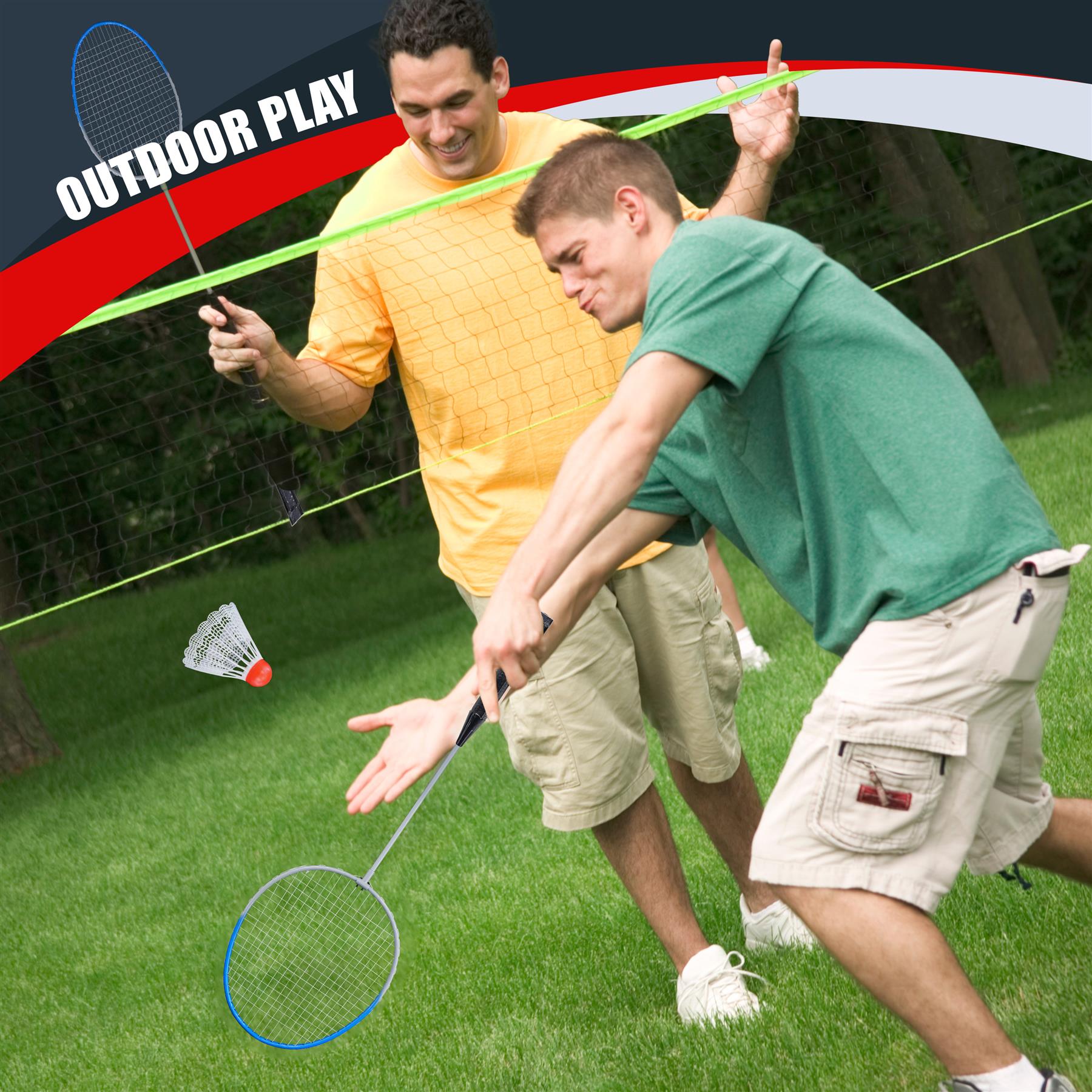 3 Piece Multicoloured Badminton Racquet Set by The Magic Toy Shop - The Magic Toy Shop