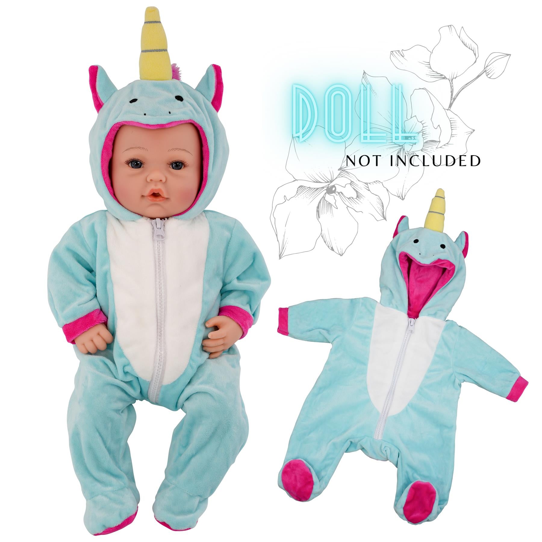BiBi Outfits - Reborn Doll Clothes (Unicorn) (50 cm / 20") by BiBi Doll - The Magic Toy Shop