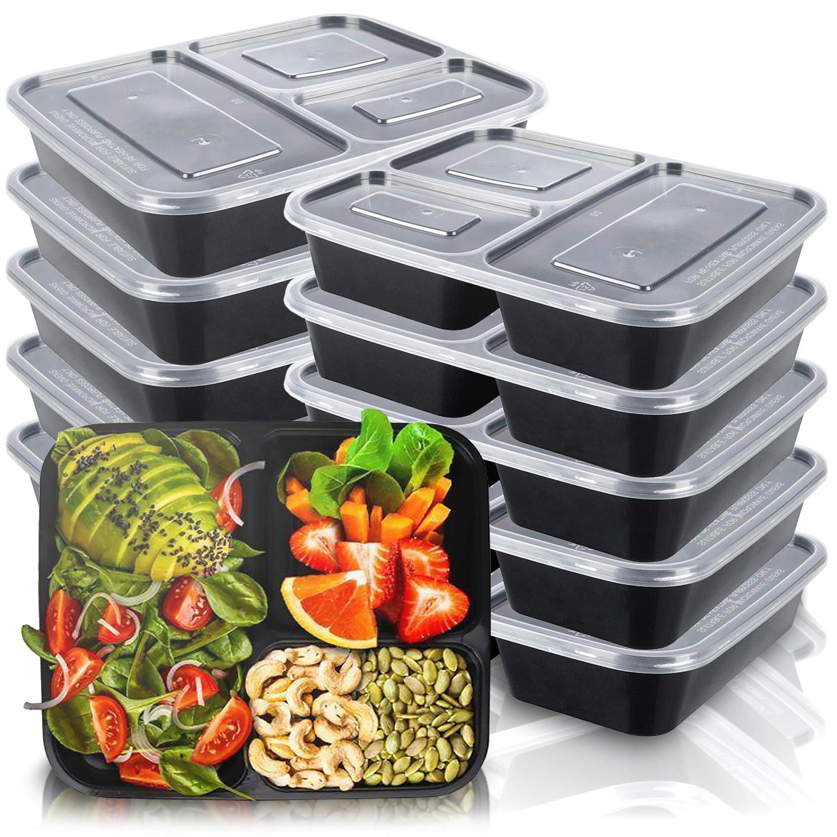 Set of 10 Meal Prep Food Storage with 3 Compartments by Geezy - The Magic Toy Shop