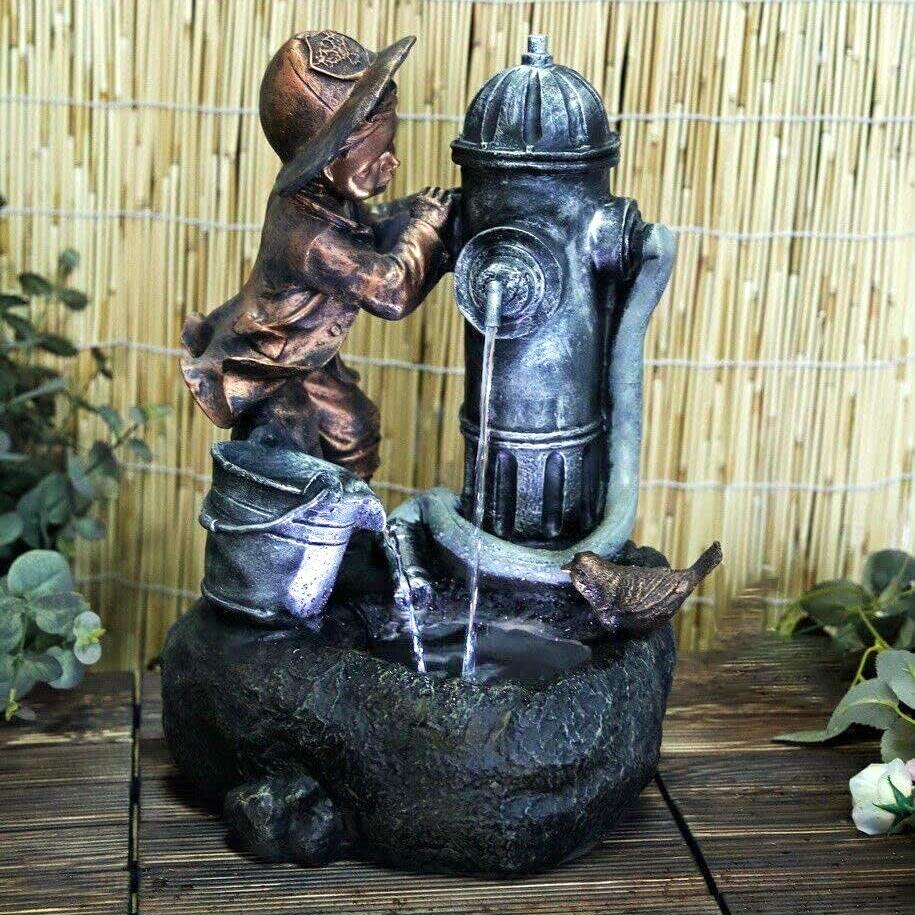 Fire Hydrant Water Feature Outdoor With LED by GEEZY - The Magic Toy Shop