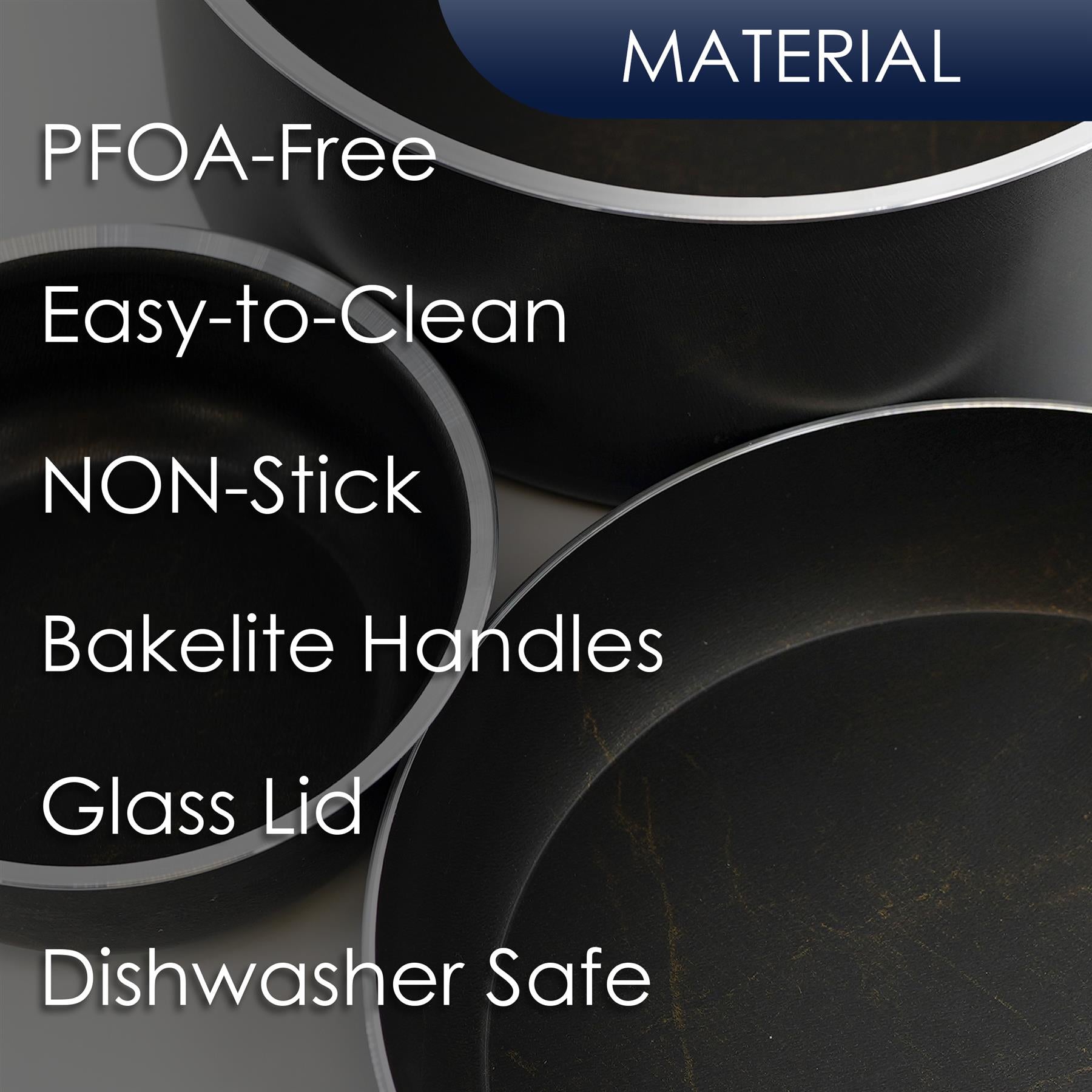 Black 5 pc Non-Stick Pots and Pans Set by Geezy - The Magic Toy Shop